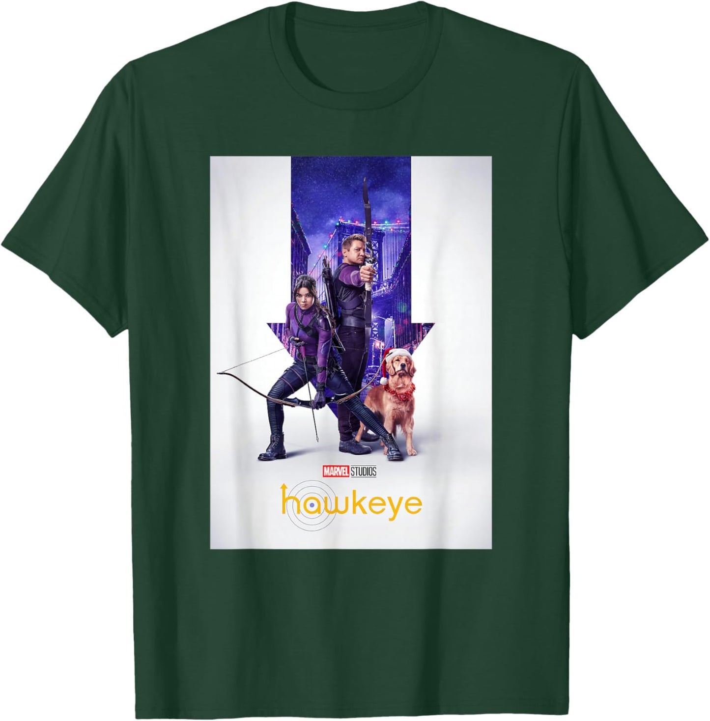 Marvel Hawkeye Disney Plus Trio Holiday Poster T-Shirt - T-Shirt | Forest