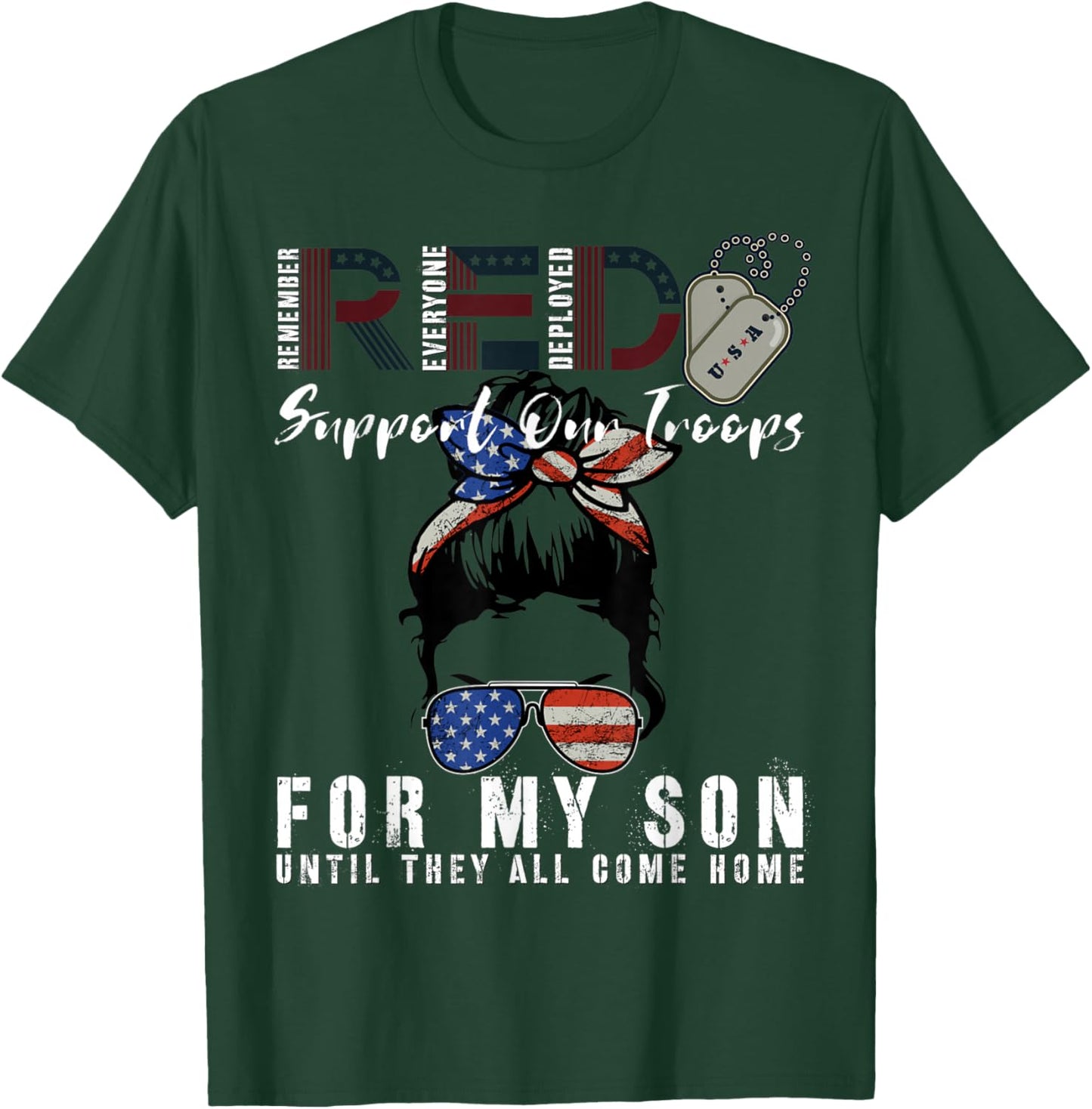 Red Friday Military I Wear Red for My Son Remember Everyone T-Shirt - T-Shirt | Forest