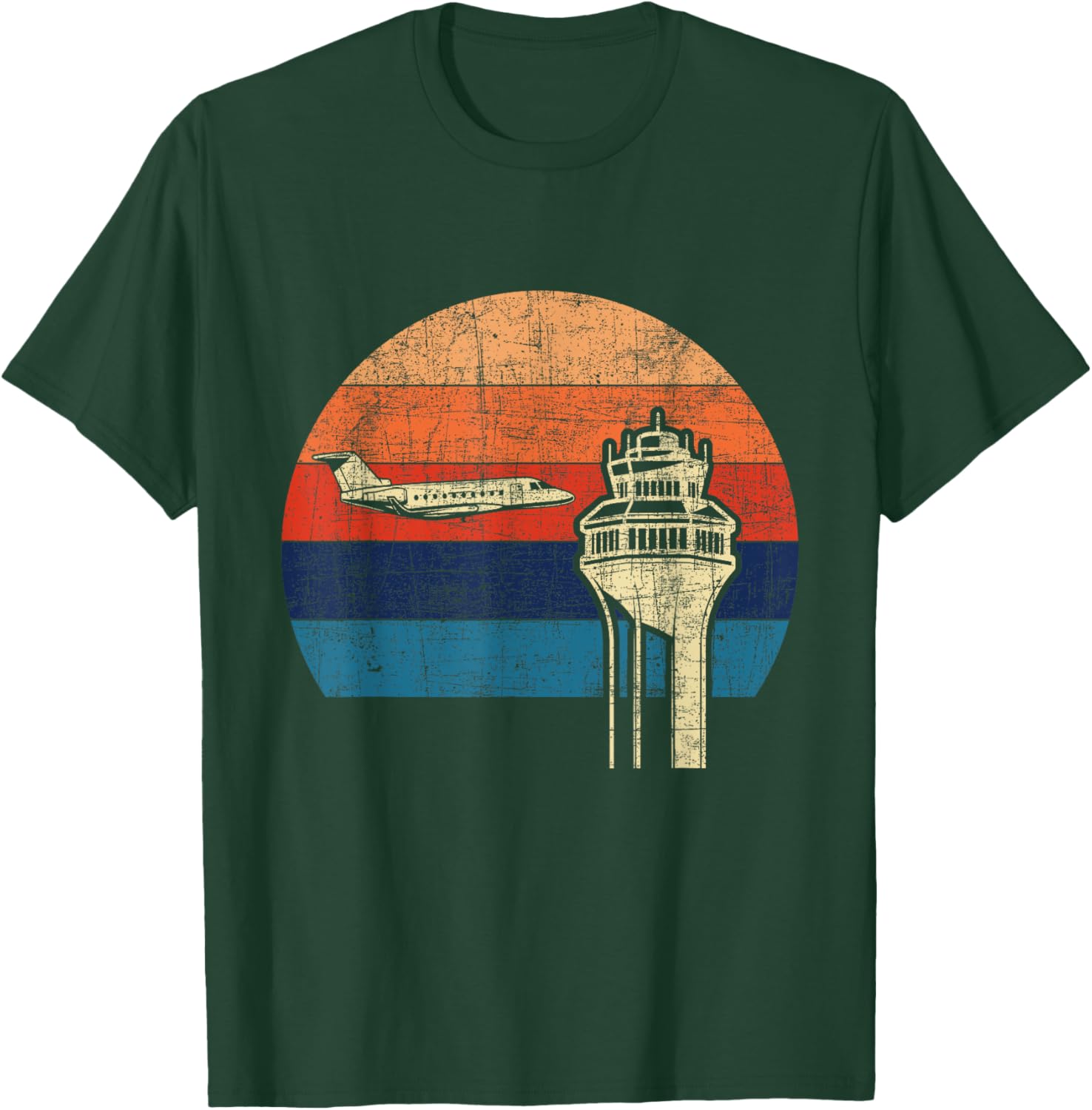 Retro Air Traffic Controller - ATC Aircraft Flight Control T-Shirt - T-Shirt | Forest