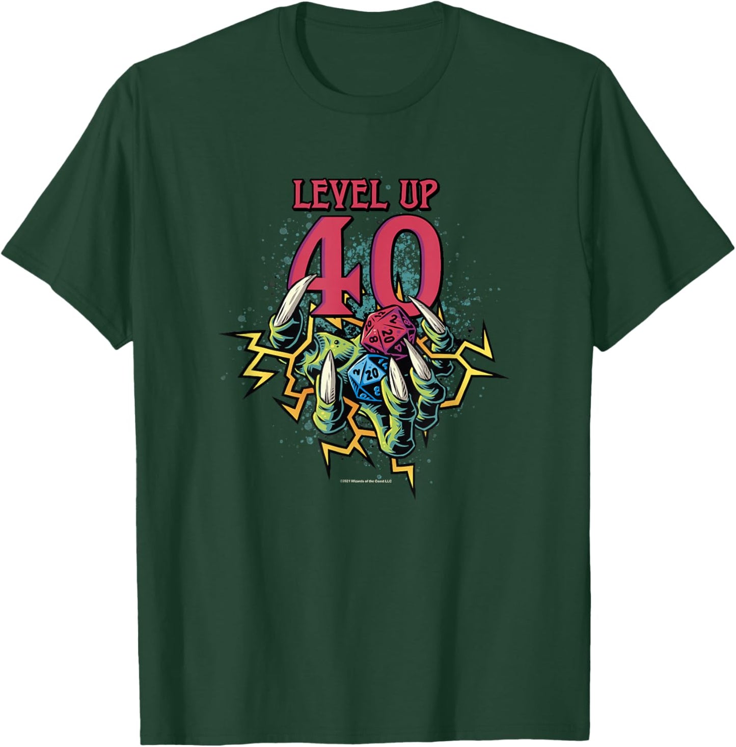 Dungeons & Dragons Birthday Level Up Forty T-Shirt - T-Shirt | Forest