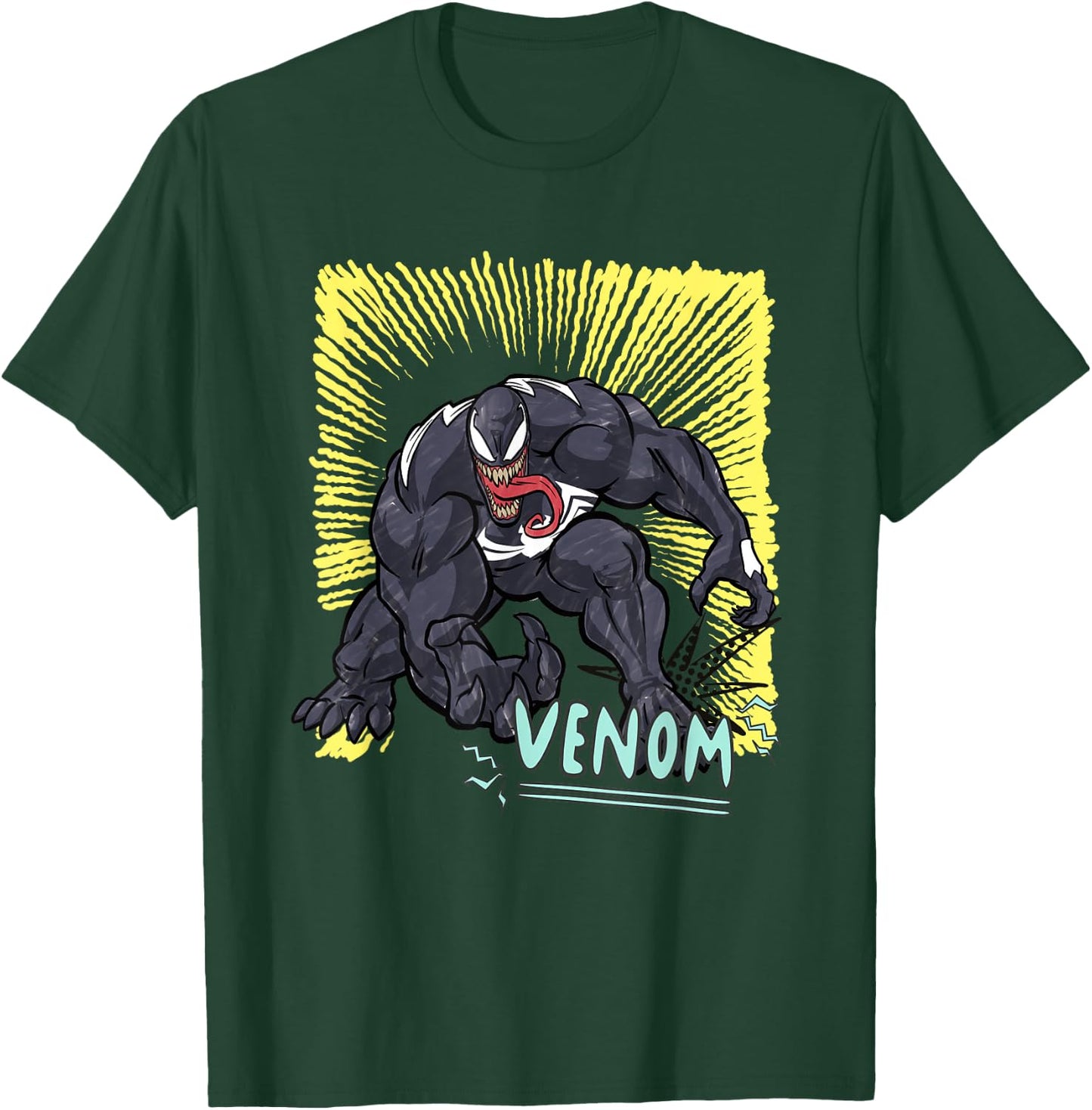 Marvel Venom Graphic Pop Marker Colour T-Shirt - T-Shirt | Forest