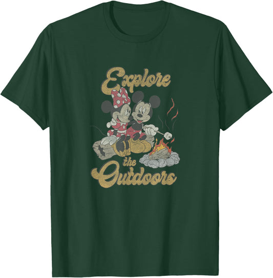 Disney Mickey & Minnie Campfire Explore The Outdoors T-Shirt - T-Shirt | Forest