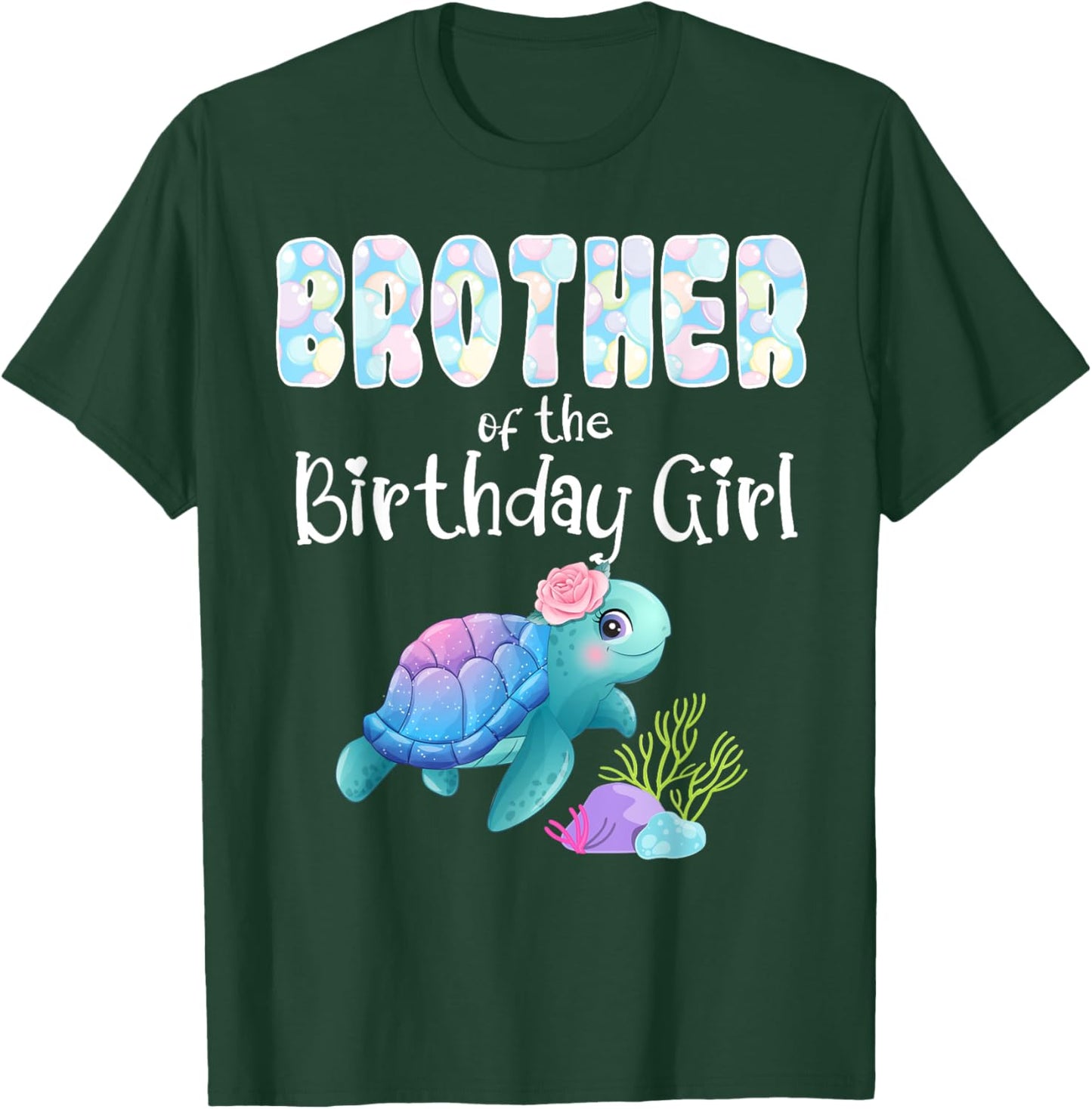 Sea Turtle Birthday Brother Of The Birthday Girl Ocean Bday T-Shirt - T-Shirt | Forest