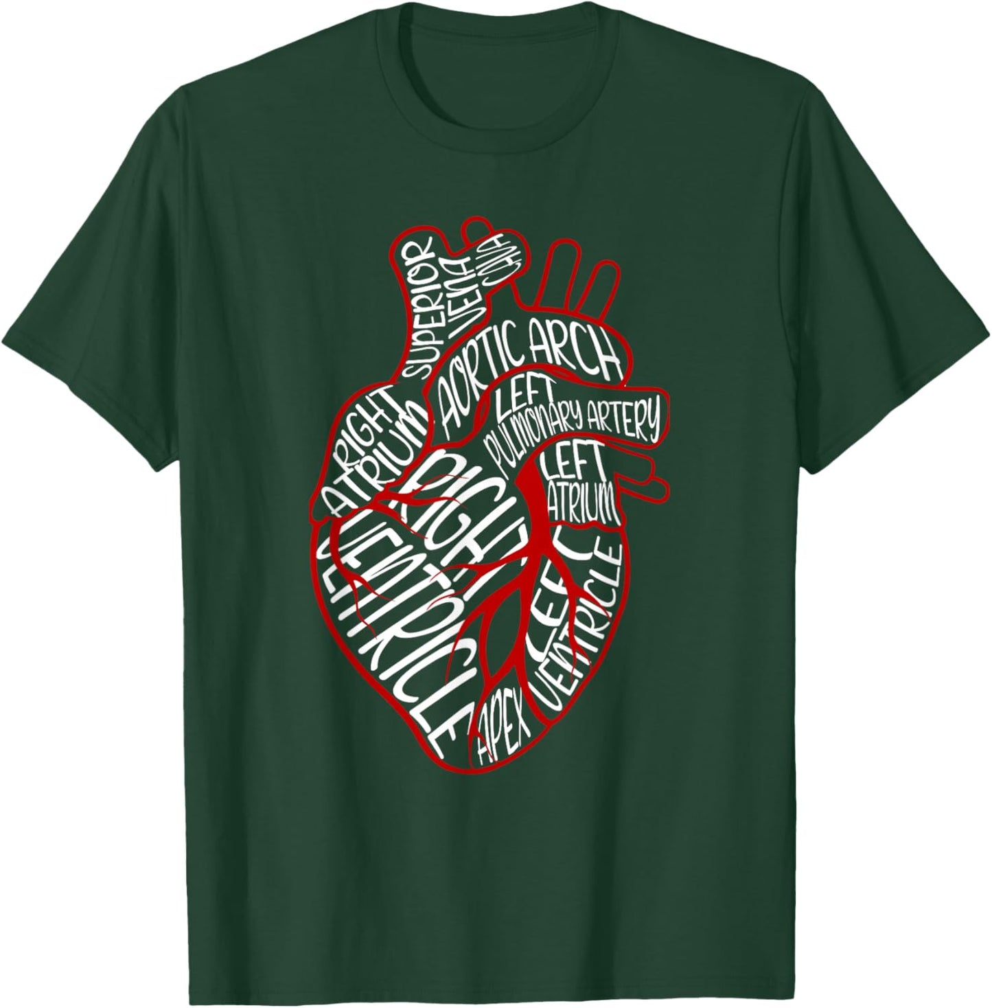 Anatomical Heart Medical Parts of Heart For Cardiologist T-Shirt - T-Shirt | Forest