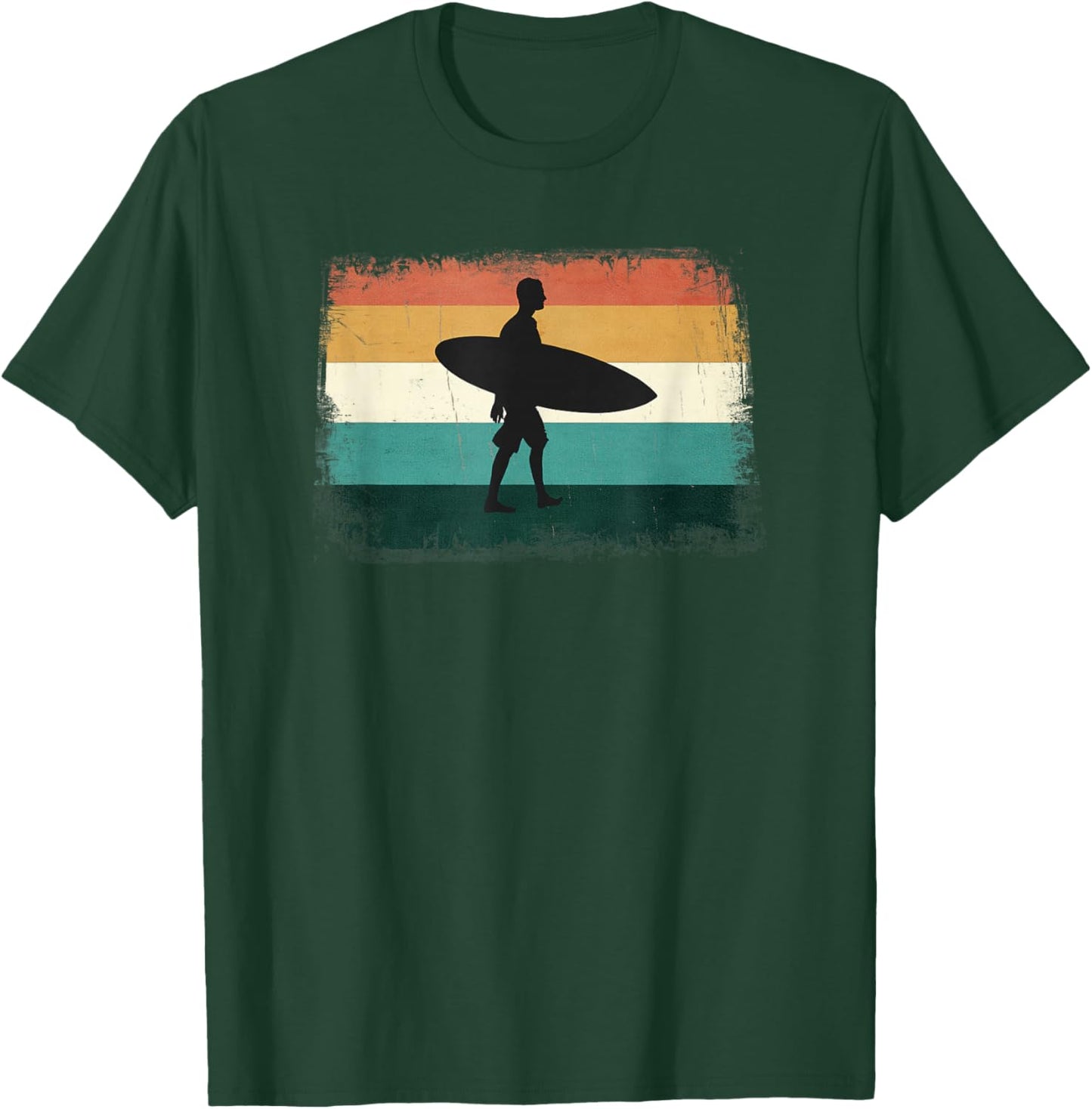 Retro Sunset Surfer - Vintage Surfing/Beach/Sun & Surf T-Shirt - T-Shirt | Forest