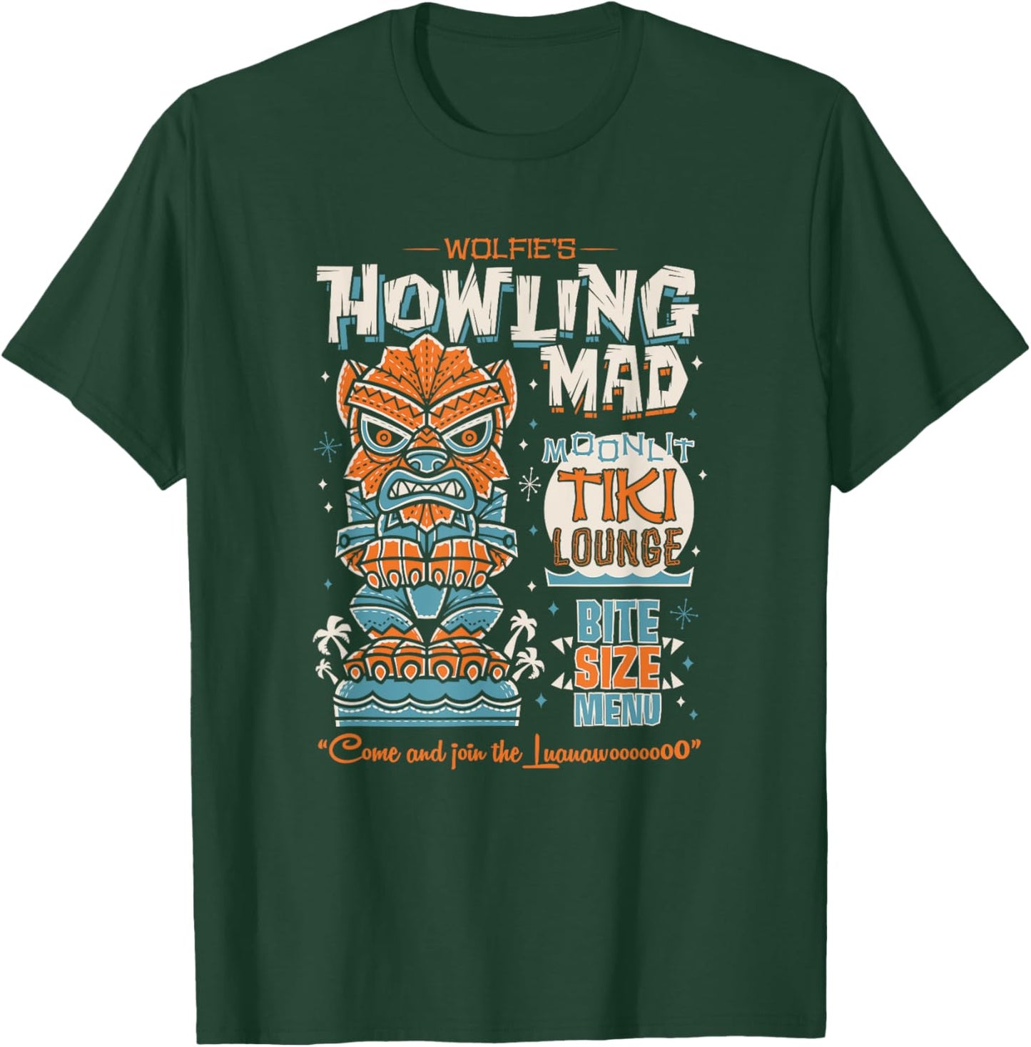Wolf Man Creepy Cute Tiki Lounge - Vacation Surf Monster T-Shirt - T-Shirt | Forest