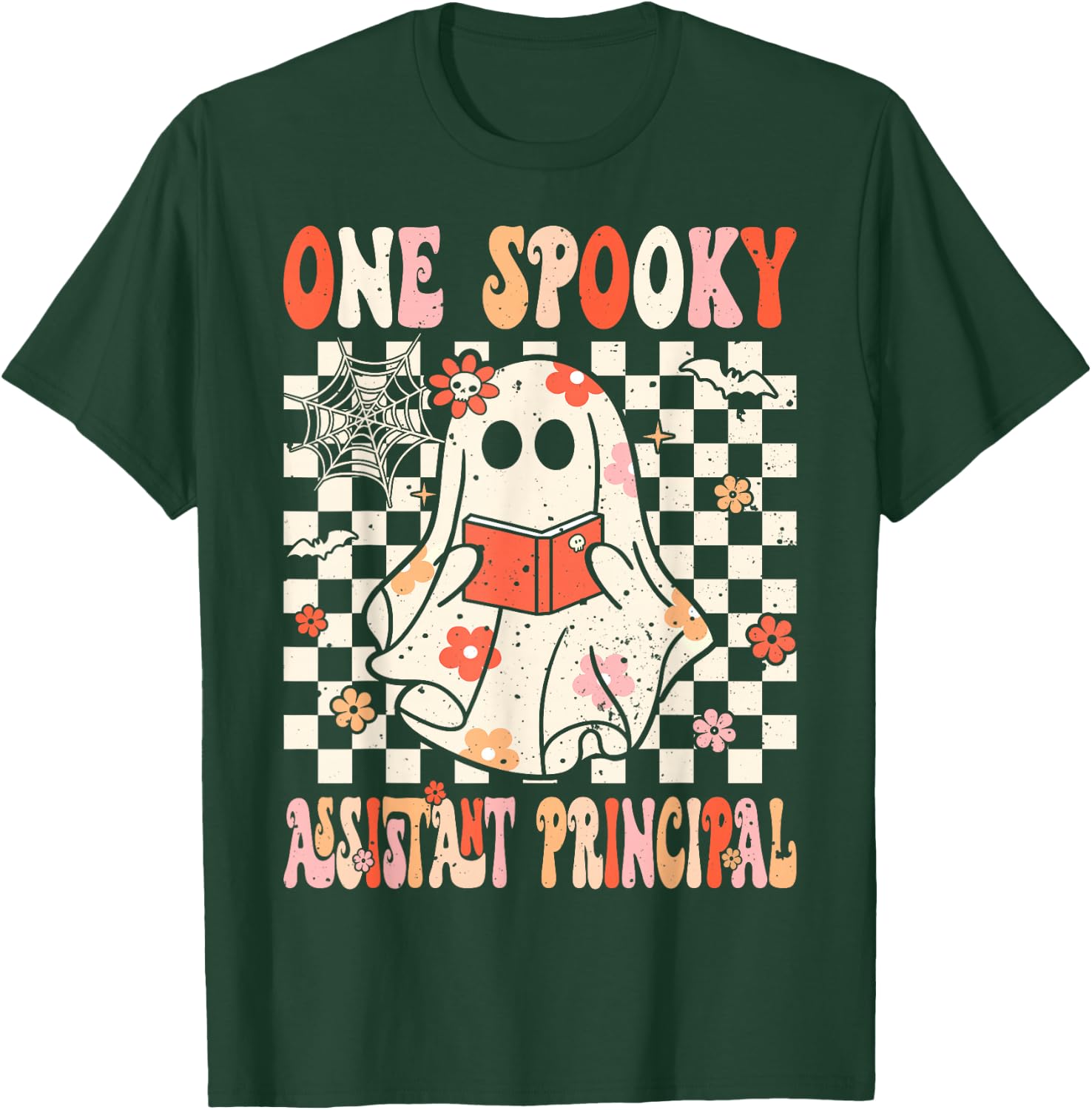 Groovy Boo Assistant Principal Crew Ghost Women Halloween T-Shirt - T-Shirt | Forest