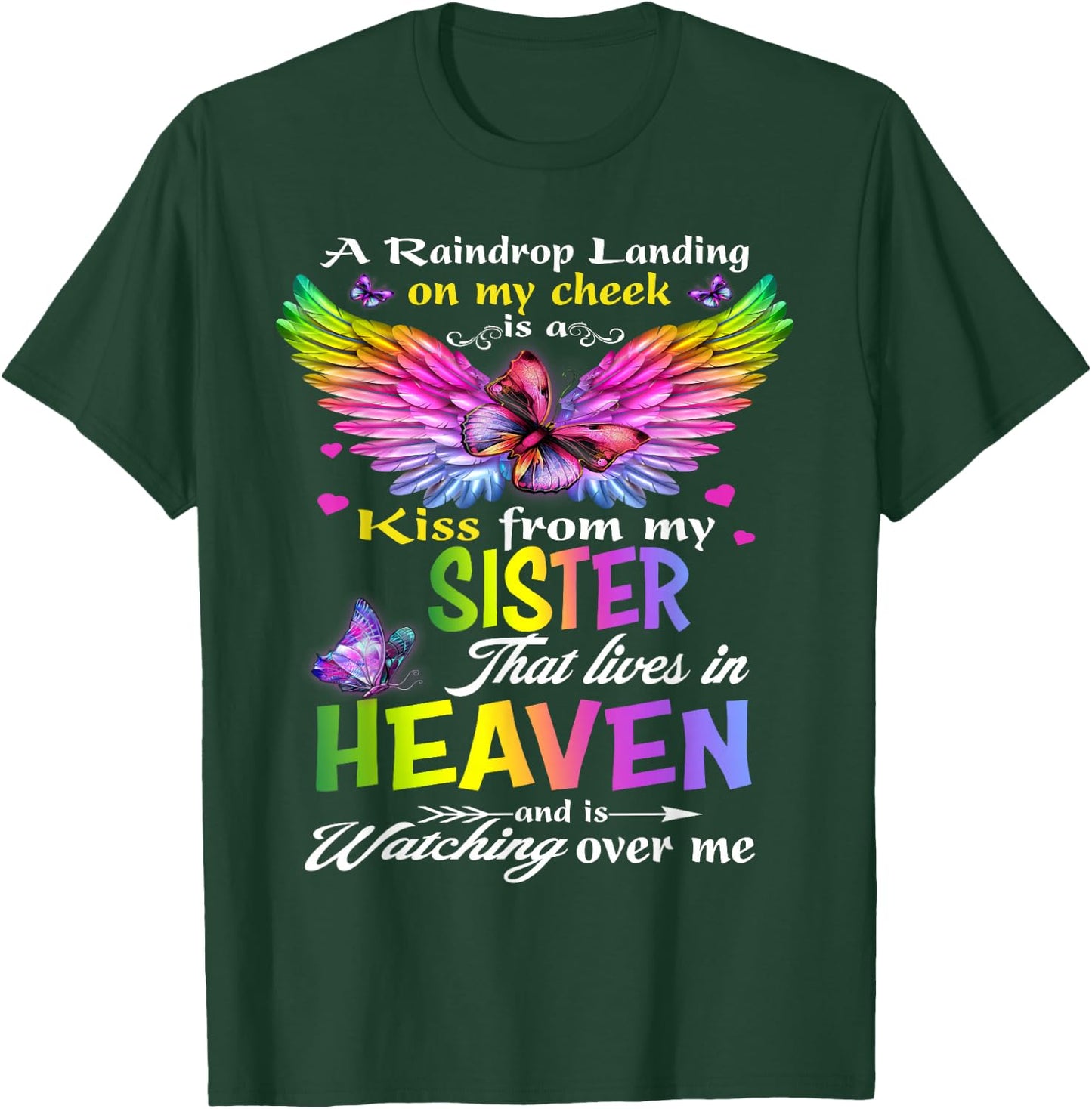 Missing My Sister My Angel In Heaven Memories, Lost Sister T-Shirt - T-Shirt | Forest