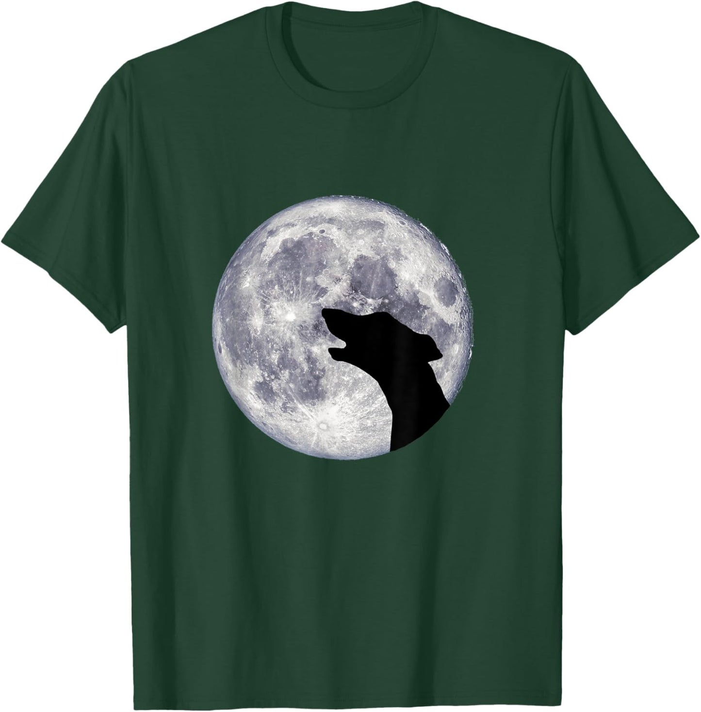 Greyhound / Whippet / Lurcher Howling or Rooing at the Moon T-Shirt - T-Shirt | Forest
