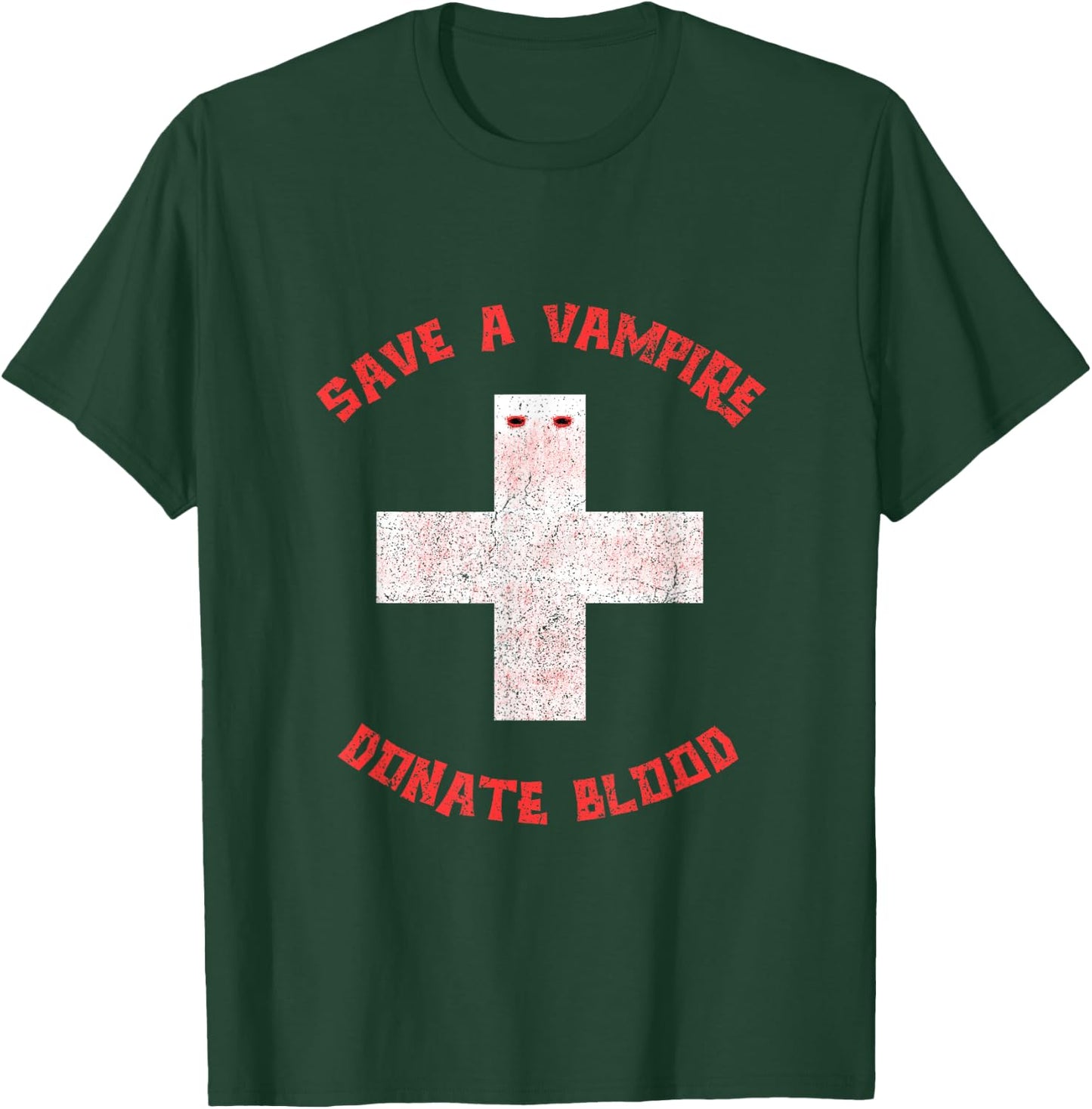 Save A Vampire Donate Blood Funny Halloween T-Shirt - T-Shirt | Forest
