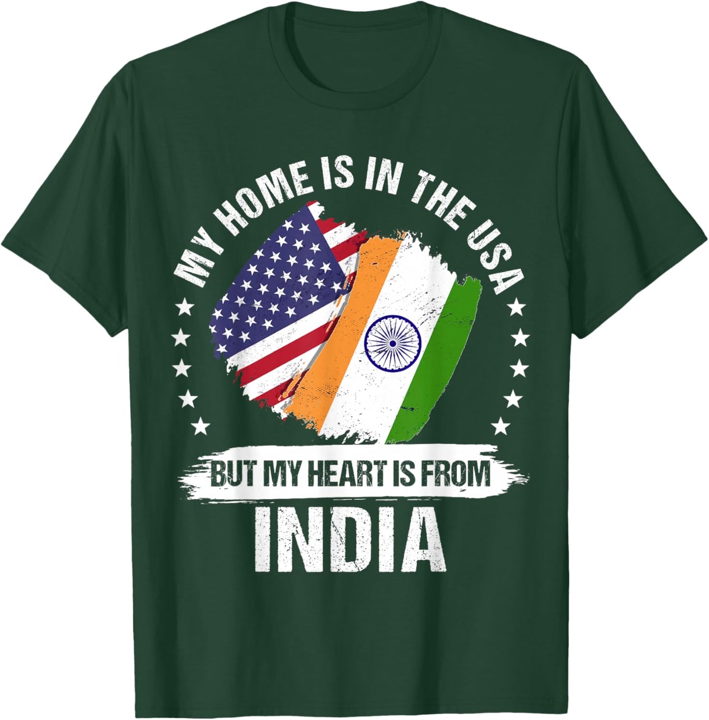 American Patriot India Flag American Indian Roots T-Shirt - T-Shirt | Forest