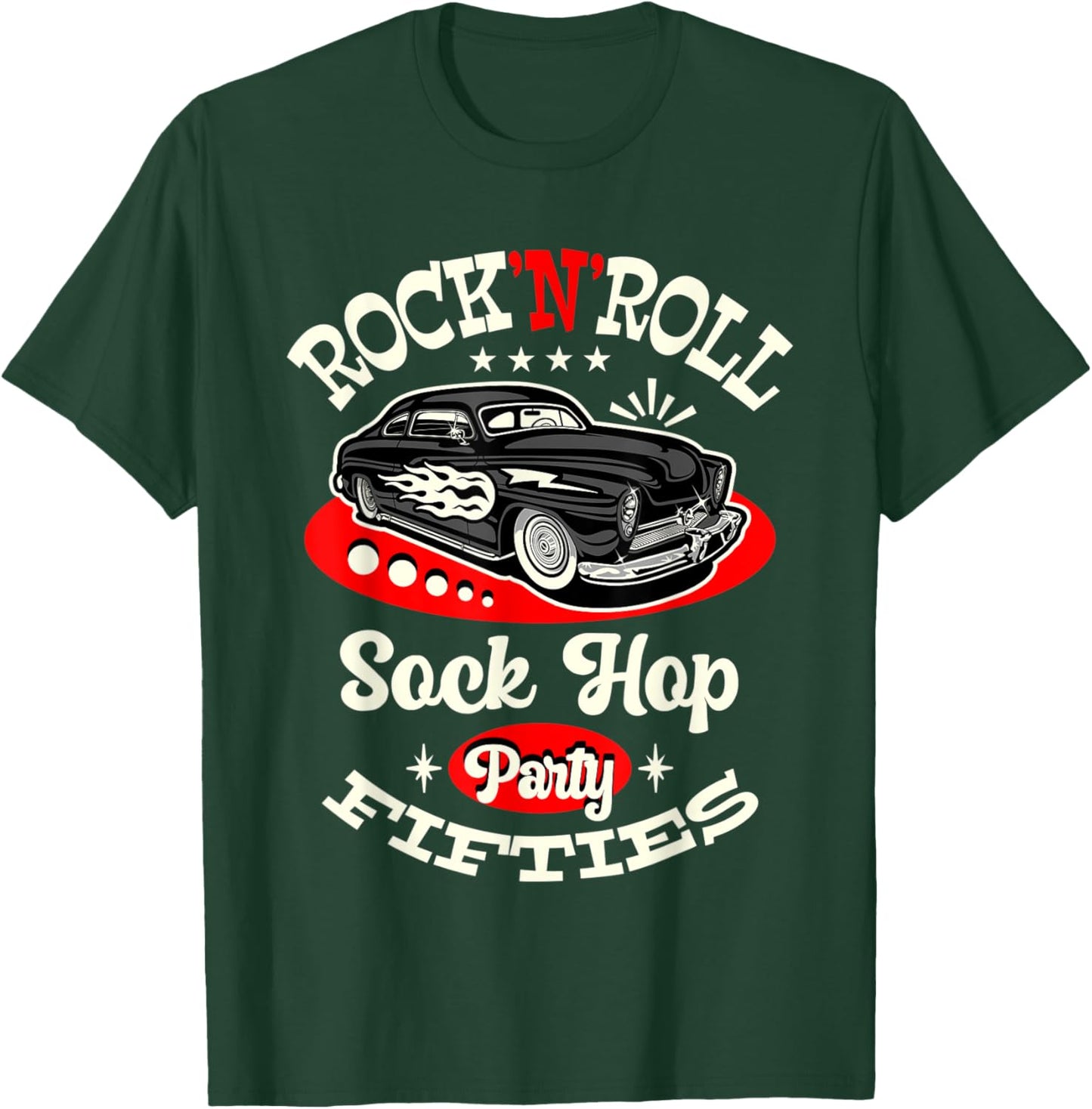 Sock Hop Dance Costume Rockabilly Style 50s Greaser Car T-Shirt - T-Shirt | Forest
