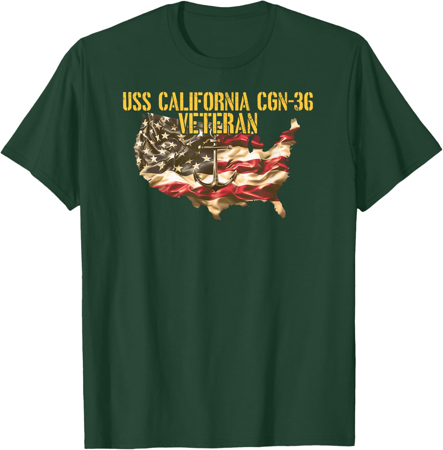 Vintage USS California CGN-36 Guided Missile Cruiser Veteran T-Shirt - T-Shirt | Forest