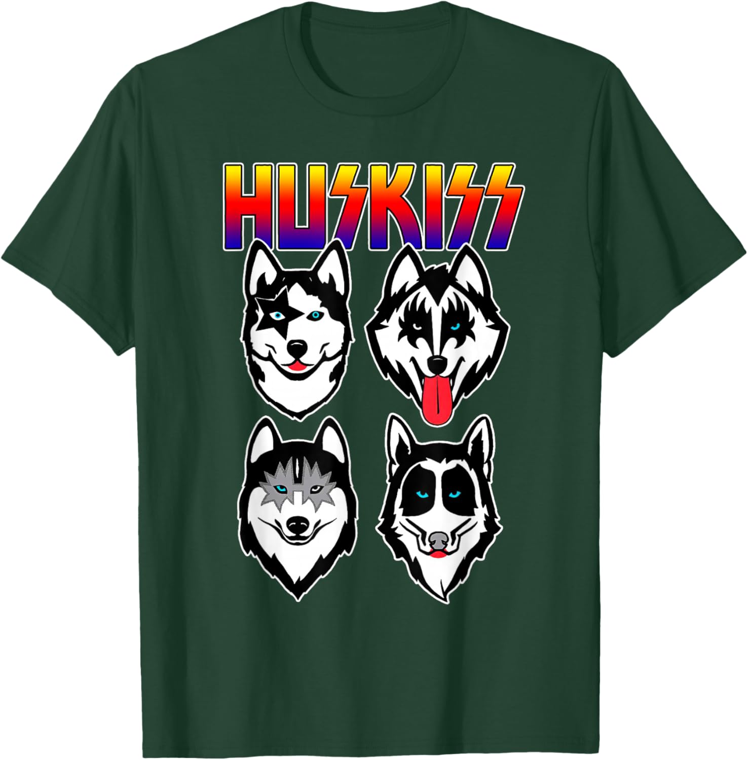 Huskiss Funny Dogs Puppy Rock Rockin Gift Husky Lover T-Shirt - T-Shirt | Forest