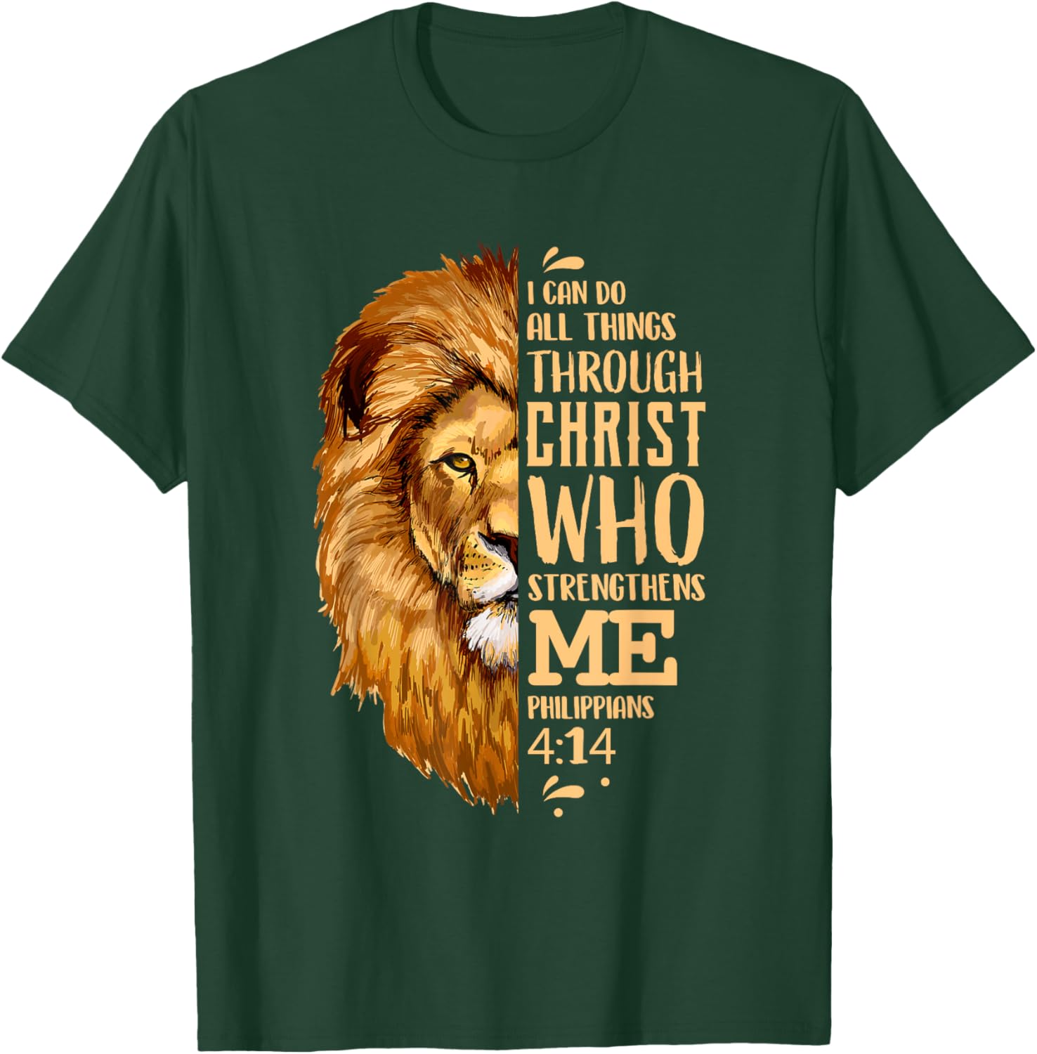 Philippians 4:13 Shirt Christian Shirts Lion Judah T-Shirt - T-Shirt | Forest