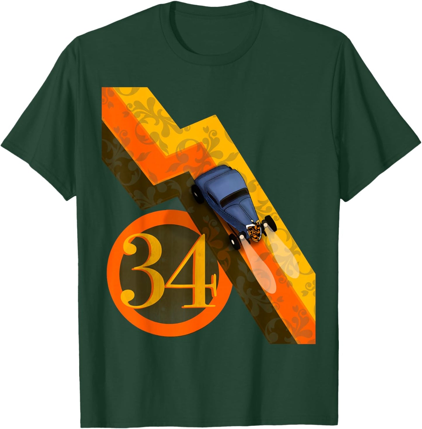 lensesandwheels 1934 Hot Rod Coupe Racing Number 34 T-Shirt - T-Shirt | Forest