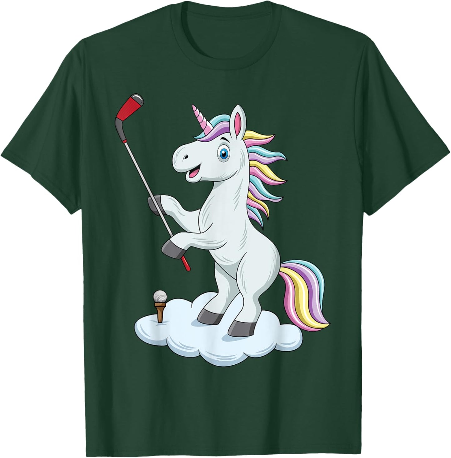 Cute Unicorn Golfing Unicorn Golf Unicorn Playing Golf T-Shirt - T-Shirt | Forest