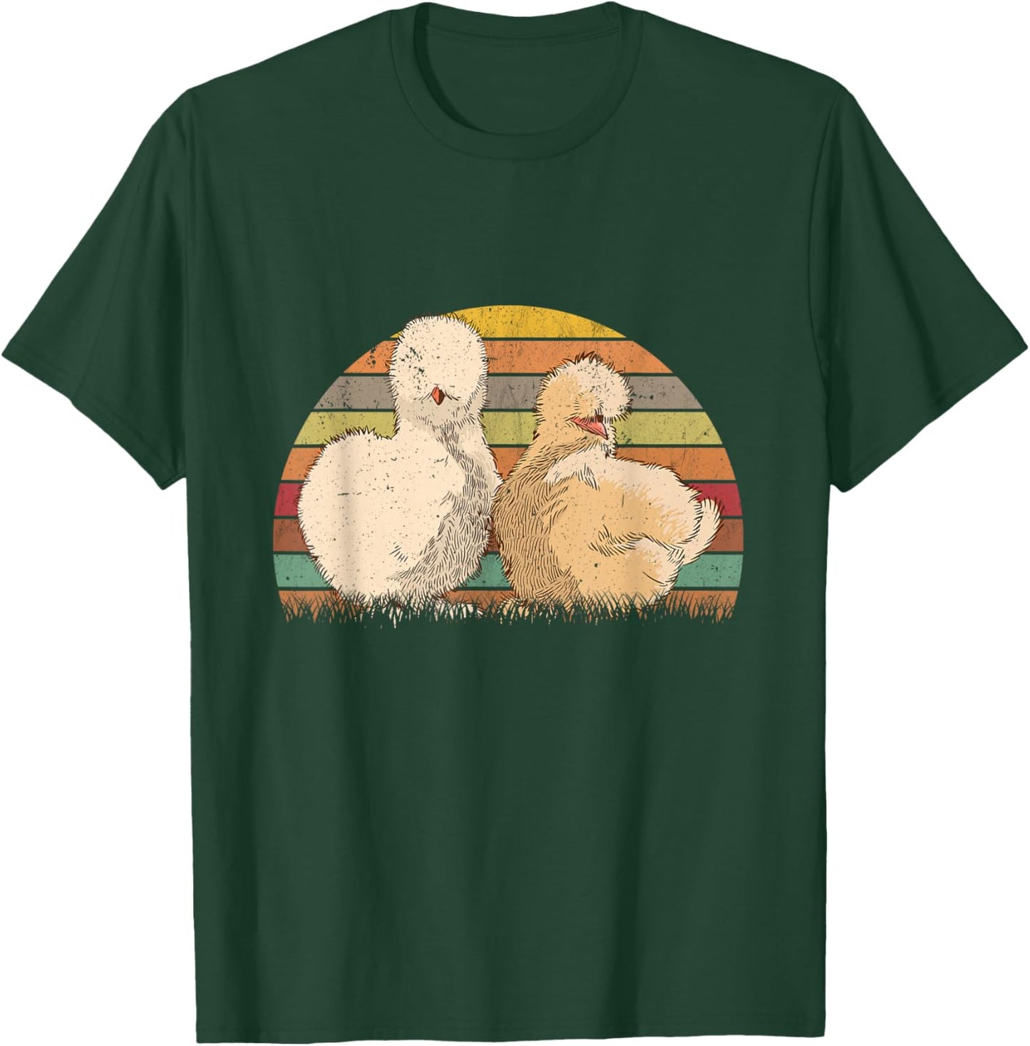 Silk hen Retro Silkies Vintage Silkie Chicken T-Shirt - T-Shirt | Forest
