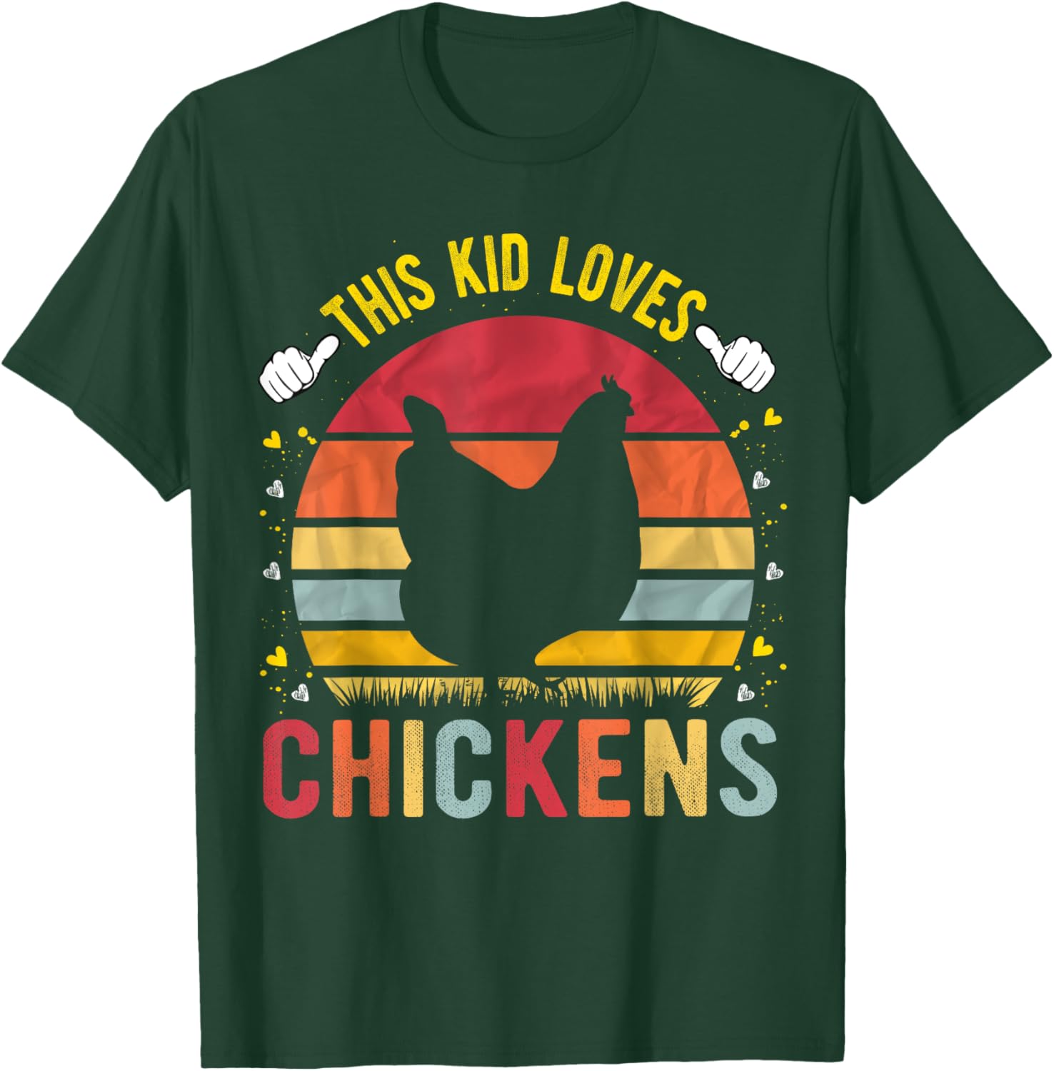 This Kid Loves Chickens Boys and Girls Chicken Gift T-Shirt - T-Shirt | Forest