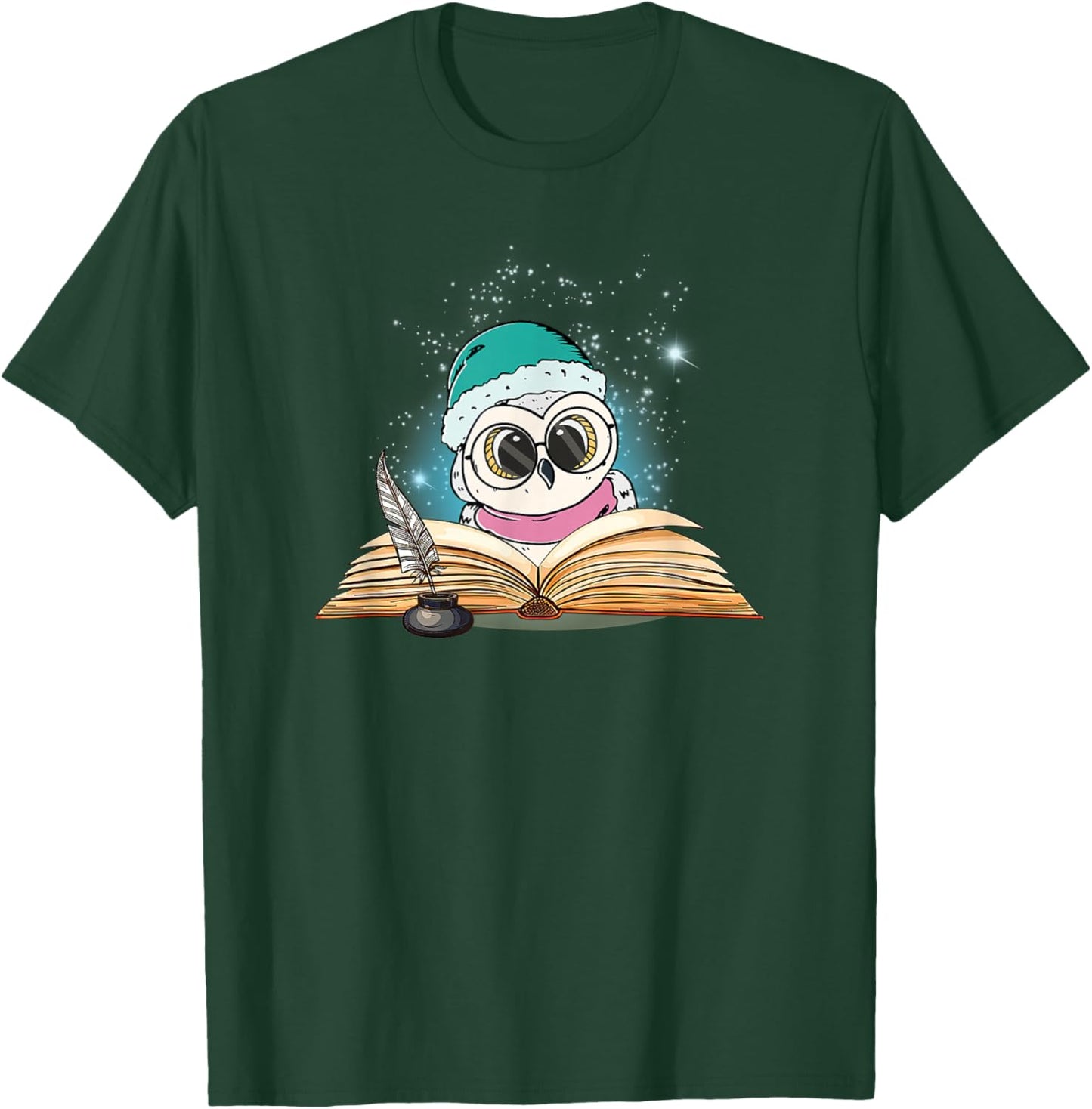 Cute Owl Art Books Women Teacher Reading Owl Lovers Book T-Shirt - T-Shirt | Forest