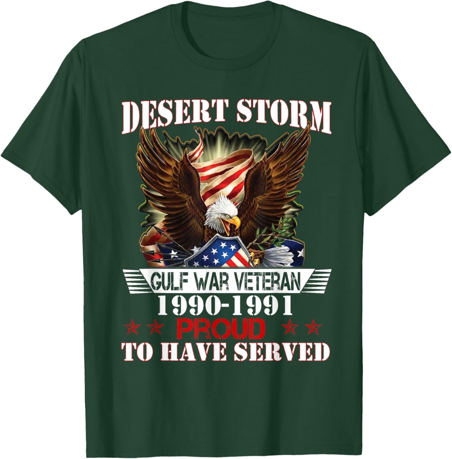 Desert Storm Veteran Pride Persian Gulf War Service Ribbon T-Shirt - T-Shirt | Forest