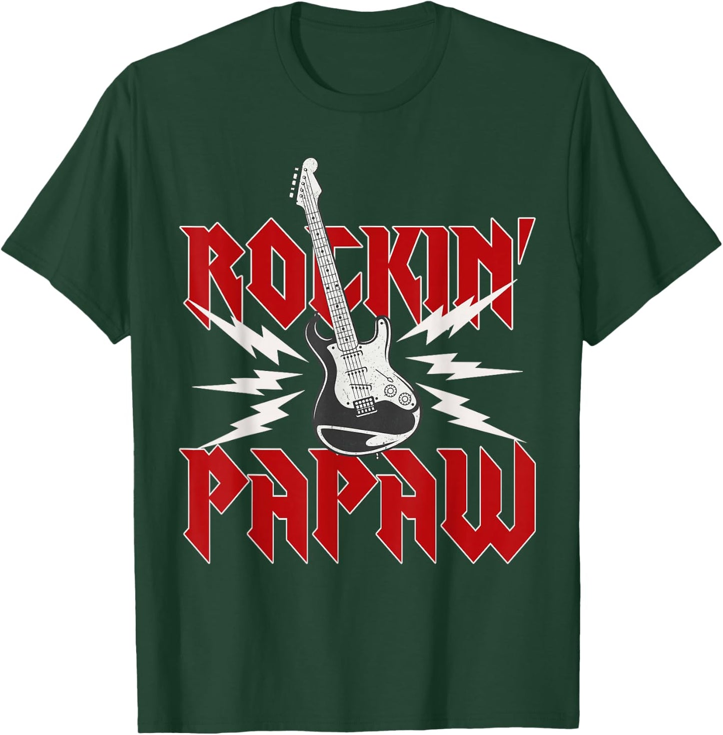 Papaw Rockin One Birthday Family Matching Rock Guitar T-Shirt - T-Shirt | Forest