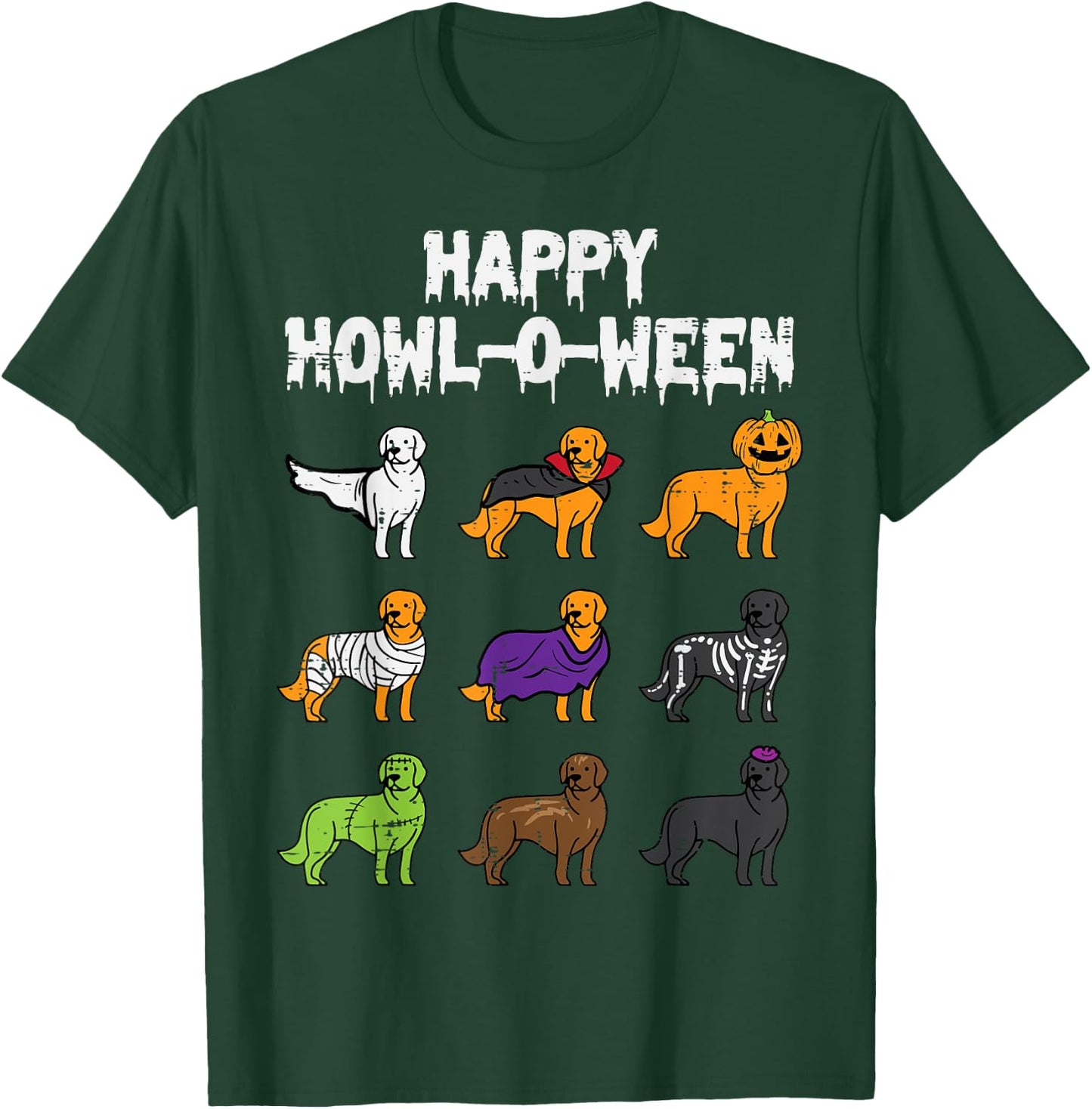 Halloween Dog Howl O Ween Golden Retriever Men Women Kids T-Shirt - T-Shirt | Forest