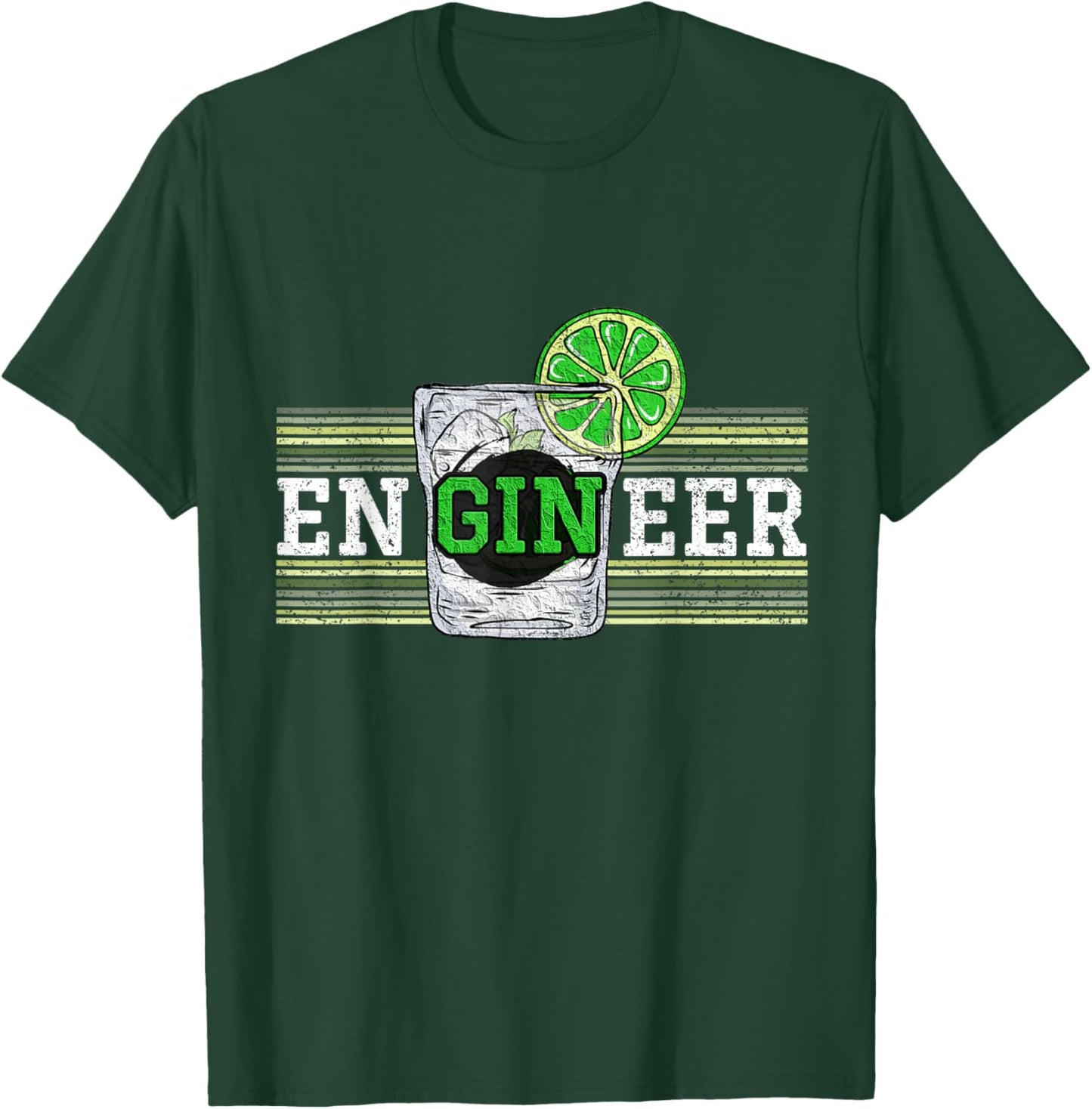 Engineer Gin "EnGinEer" Alcohol Electromechanic Profession T-Shirt - T-Shirt | Forest