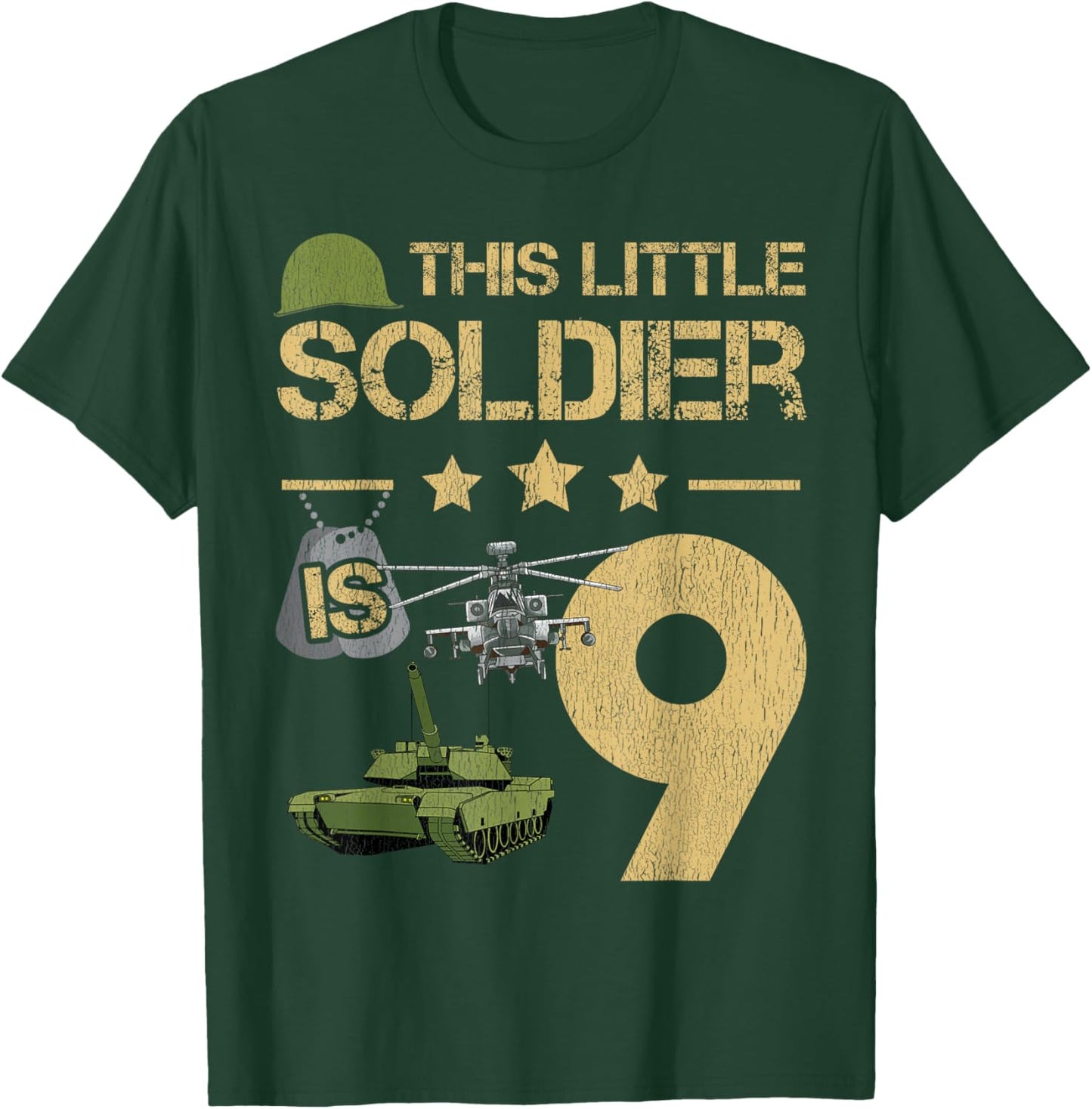 9 Year Old Soldier Birthday Boy 9th Birthday Kids Army Camo T-Shirt - T-Shirt | Forest