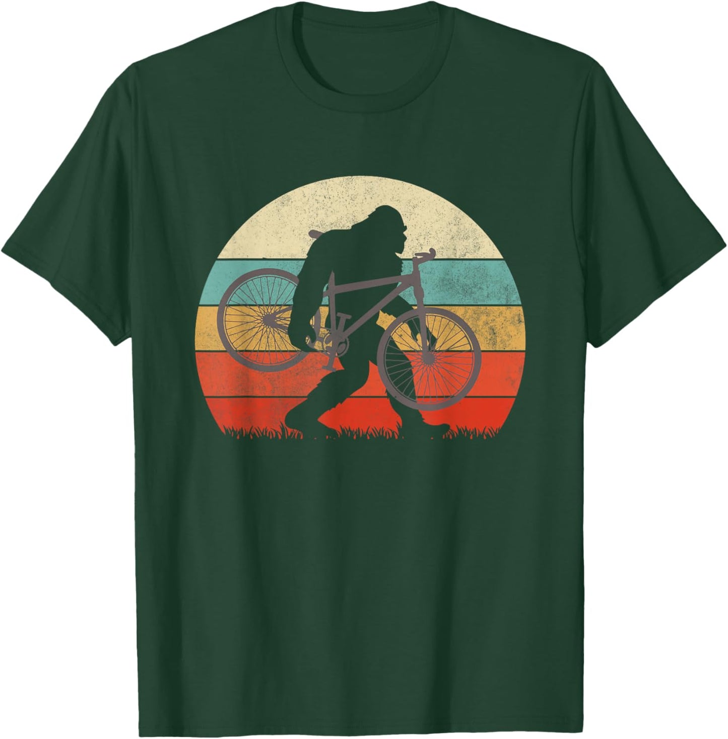 Bigfoot Mountain Bike Funny MTB Biking Cycling Sasquatch Men T-Shirt - T-Shirt | Forest