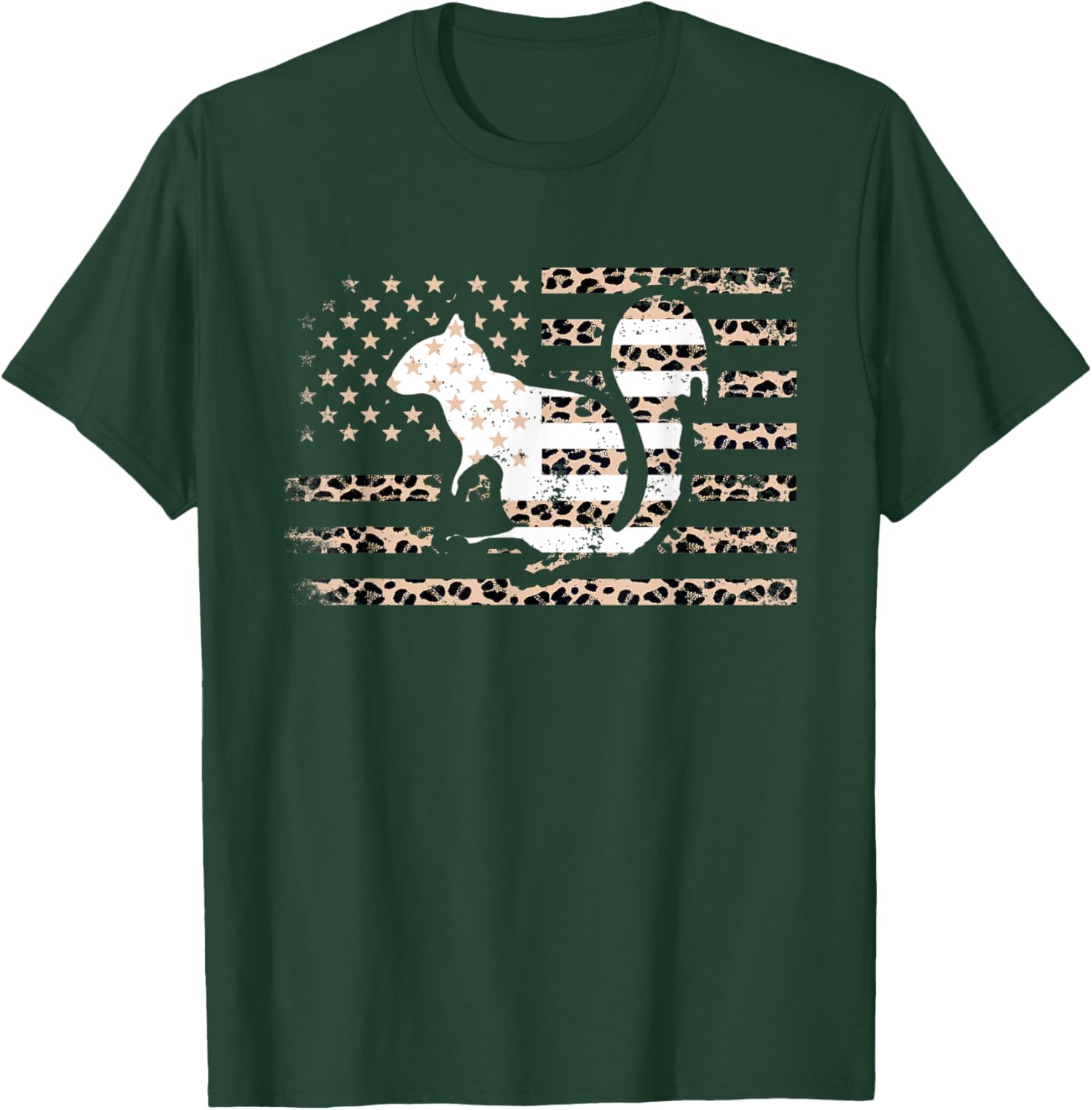 Squirrel American Flag Leopard Print US Flag Squirrel Lovers Kids Men T-Shirt - T-Shirt | Forest