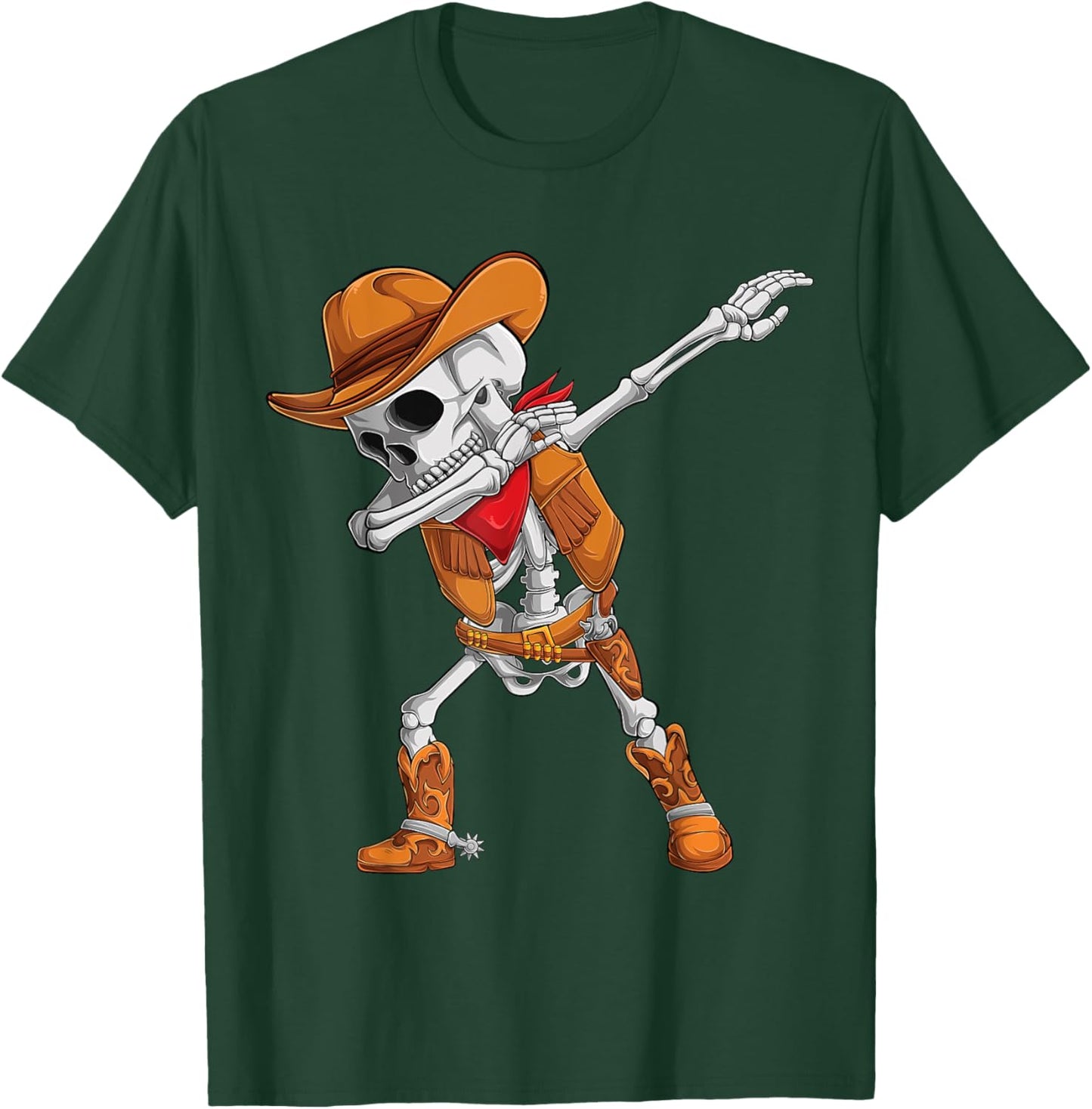 Dabbing Skeleton Cowboy Halloween Costume Kids Boys Men dab T-Shirt - T-Shirt | Forest