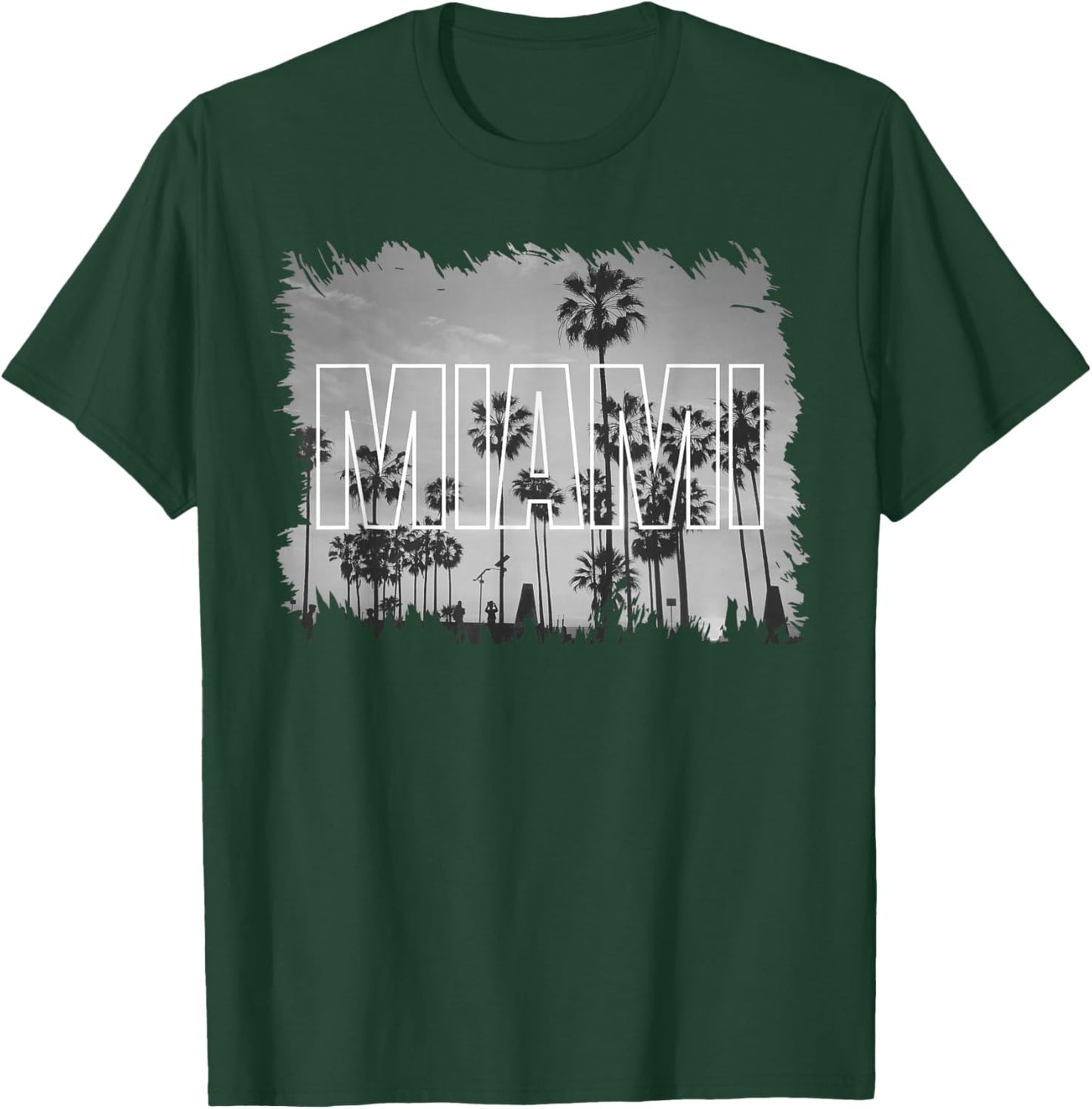 Vintage Miami Black and White Picture T-Shirt - T-Shirt | Forest