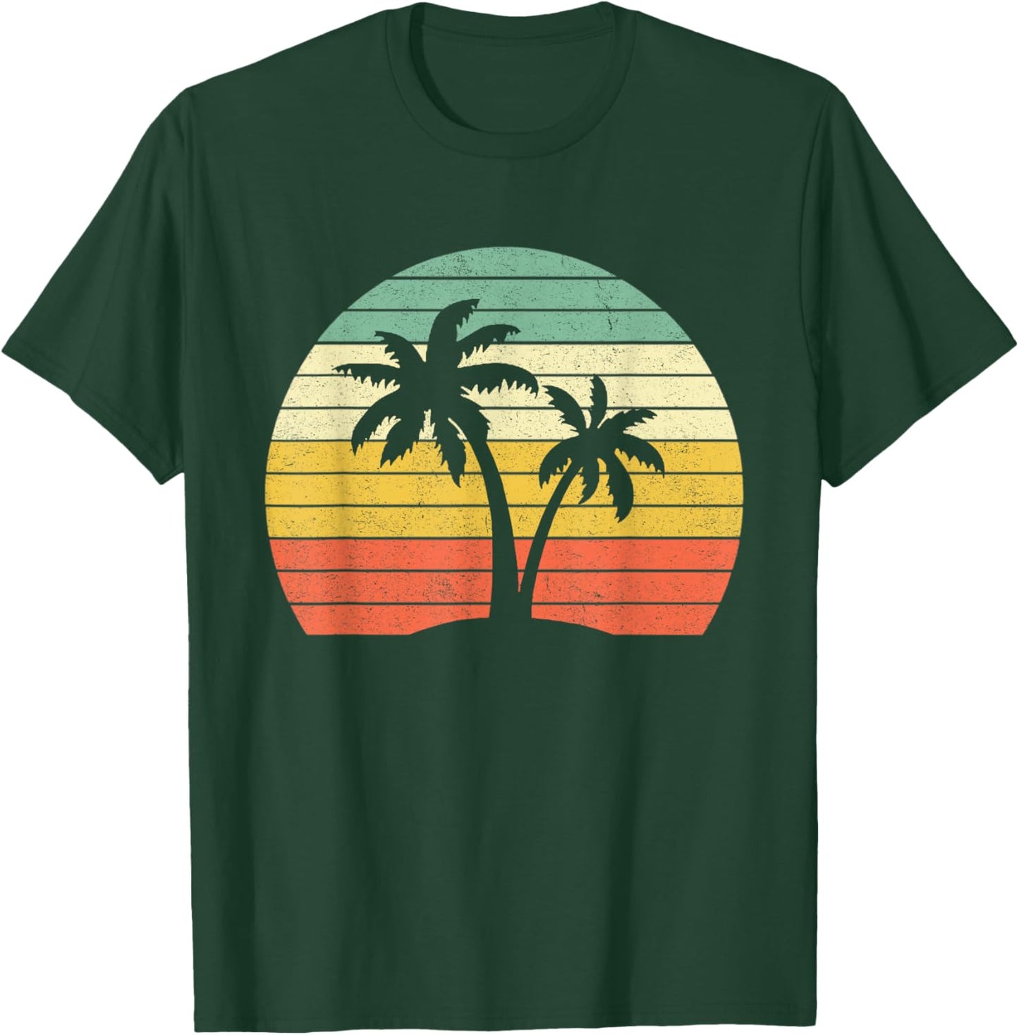 Palm Tree Retro Tropical Beach Shirt T-Shirt - T-Shirt | Forest
