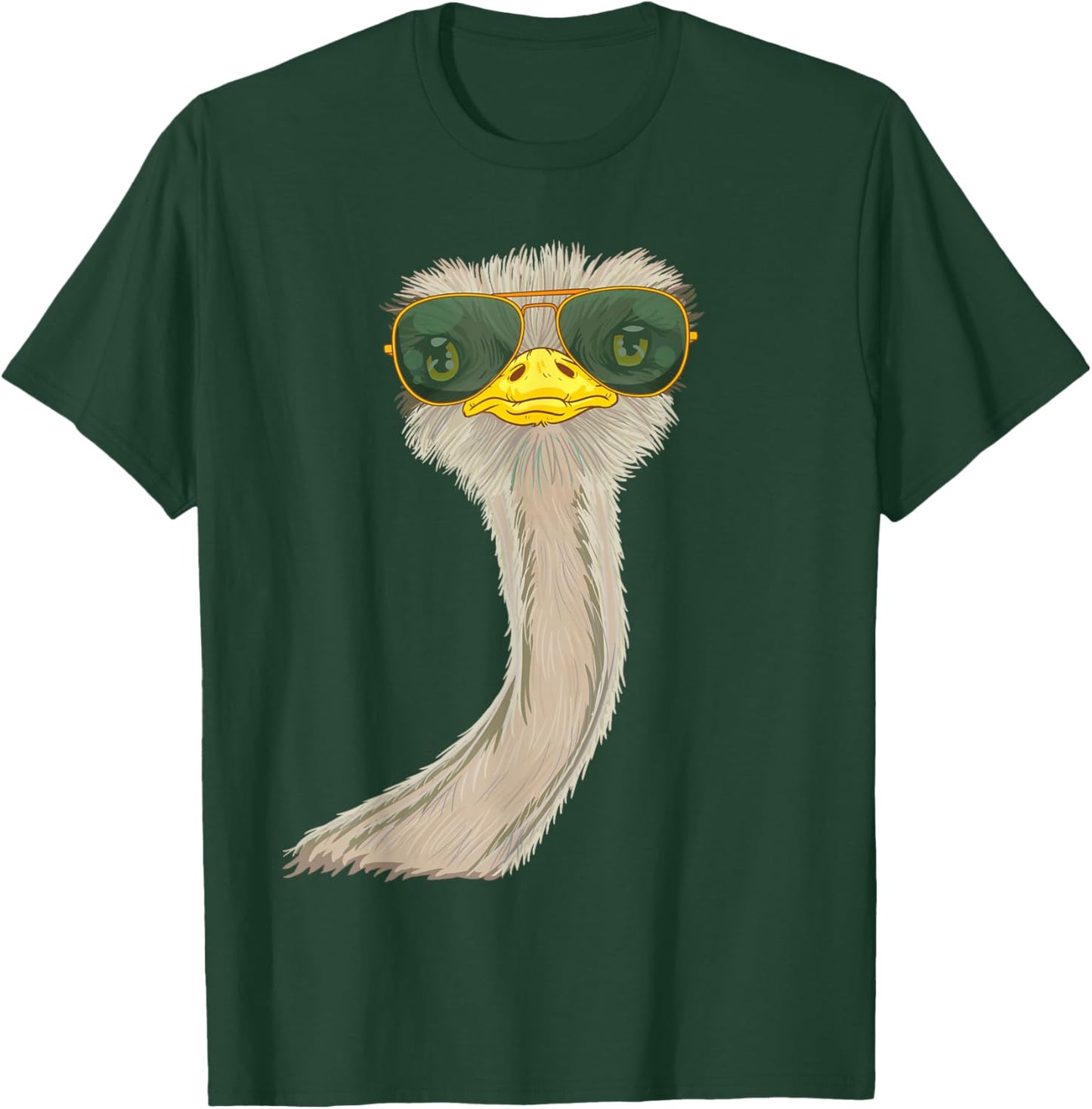 Funny Looking Ostrich Bird Africa T-Shirt - T-Shirt | Forest