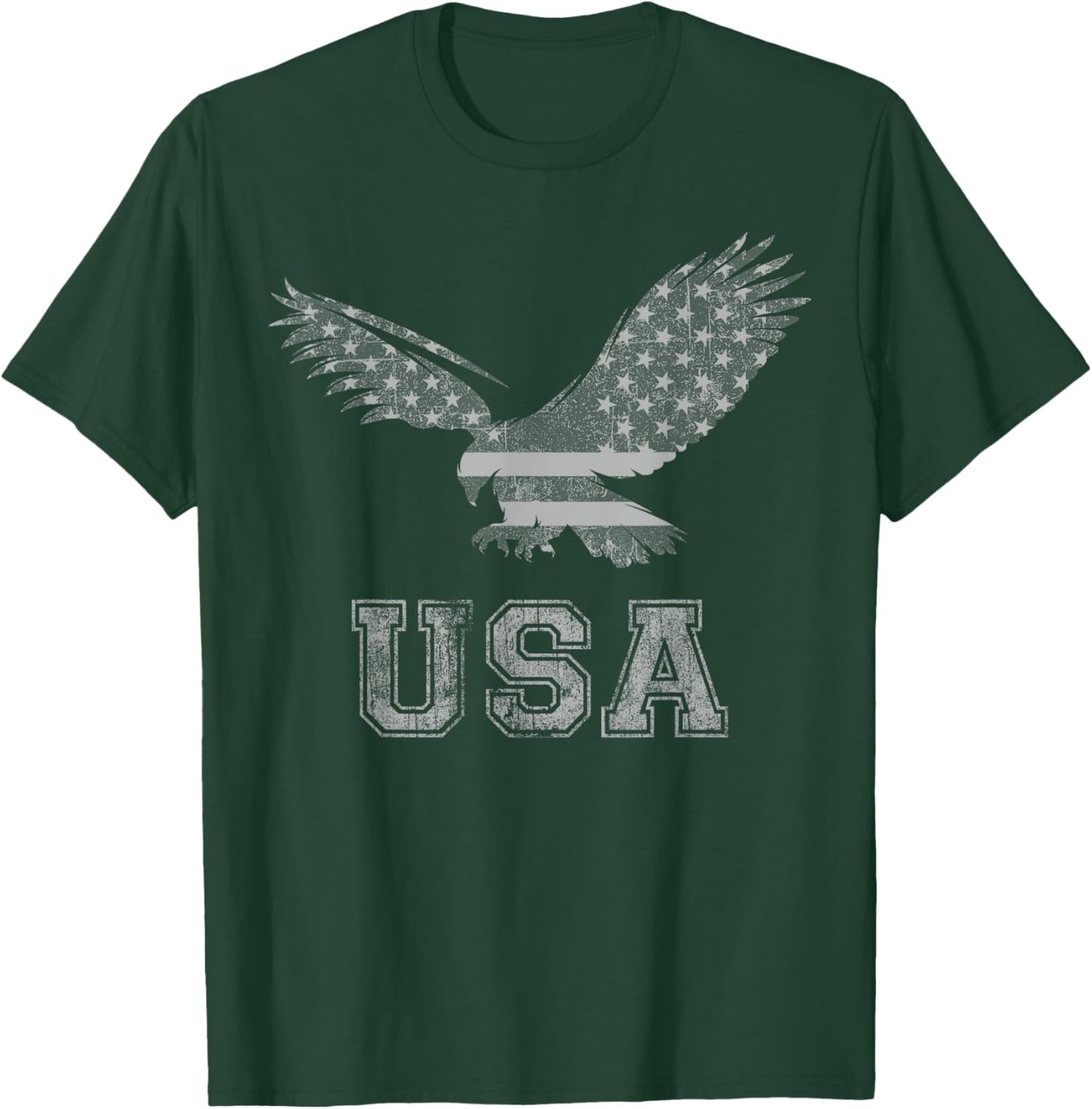 Scruffbag American Eagle Cool Distressed Flag USA Patriotic , -Adults, Black, Small, Short Sleeve, Classic Fit, Cotton, Polyester T-Shirt - T-Shirt | Forest