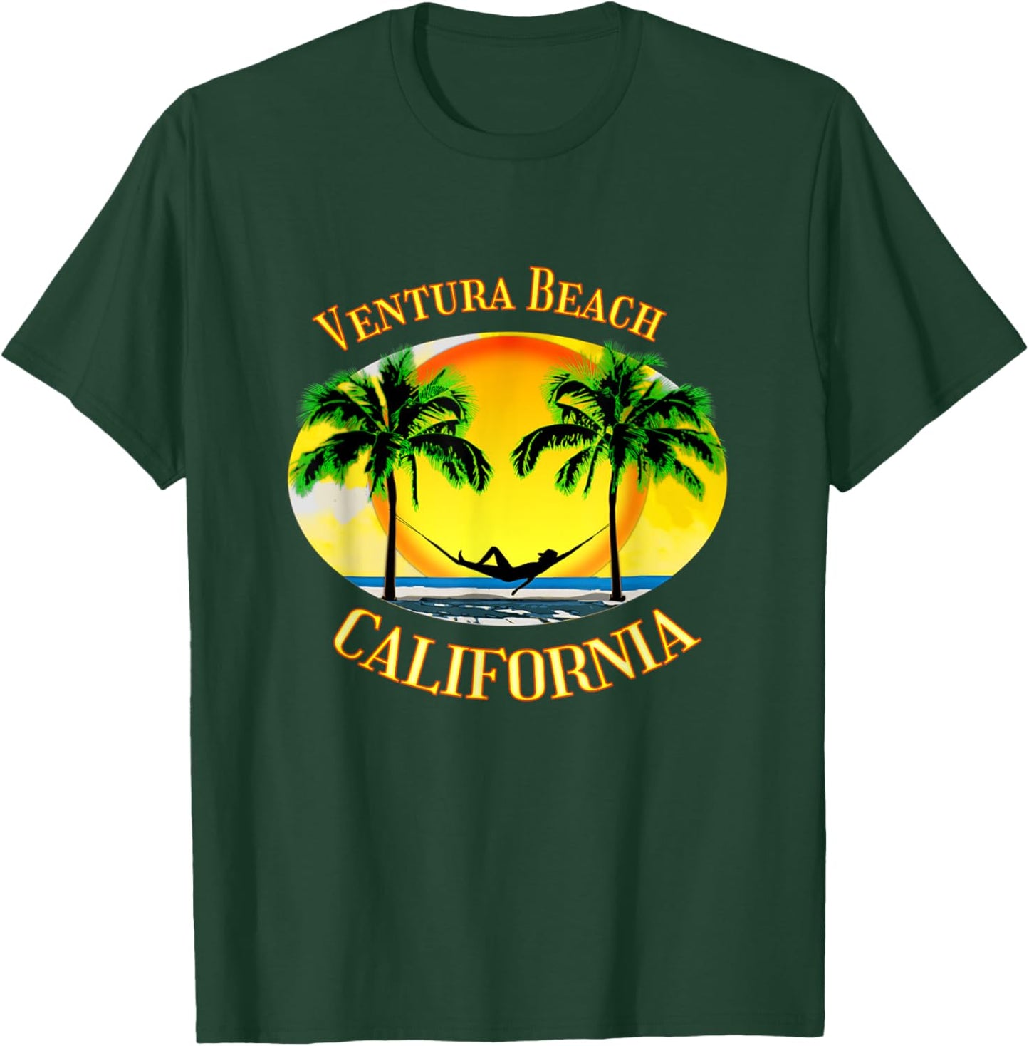 Ventura Beach California Palm Trees Beach Vacation Men Women Kids T-Shirt - T-Shirt | Forest