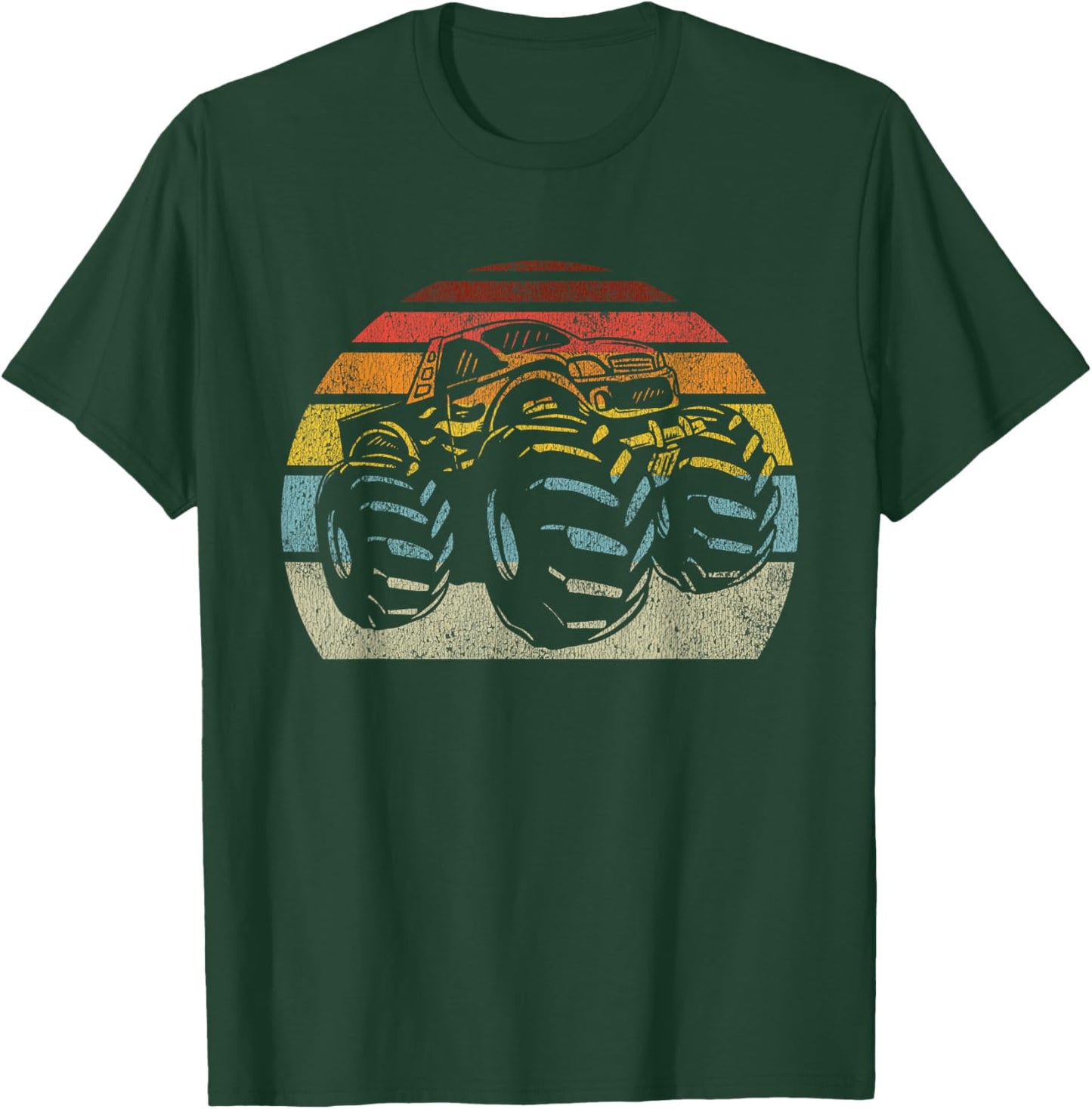 Monster Truck Vintage Retro Style Gift Men Women Boys Girls T-Shirt - T-Shirt | Forest