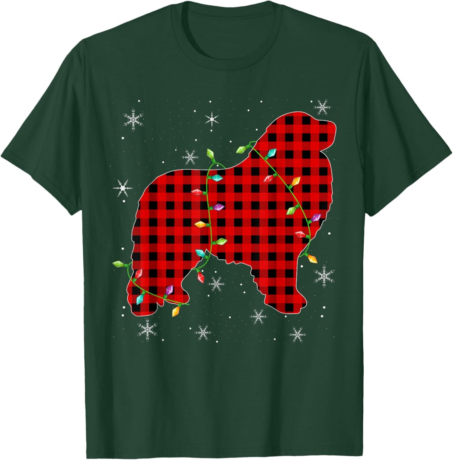 Buffalo Plaid Matching Great Pyrenees Dog Christmas Pajama T-Shirt - T-Shirt | Forest