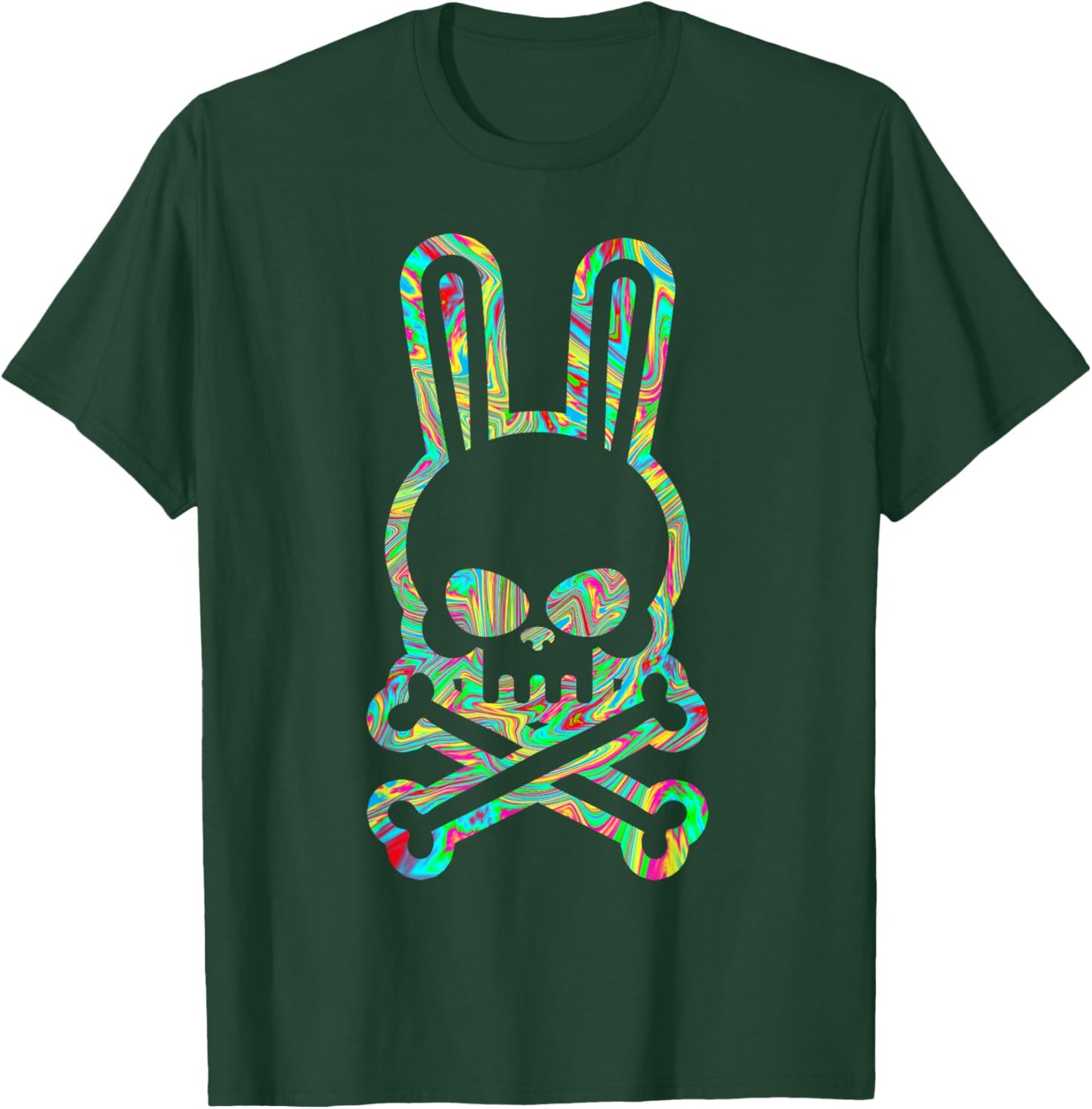 Funny Easter Bunny Retro Tie Dye bunny skull Cross Bone T-Shirt - T-Shirt | Forest