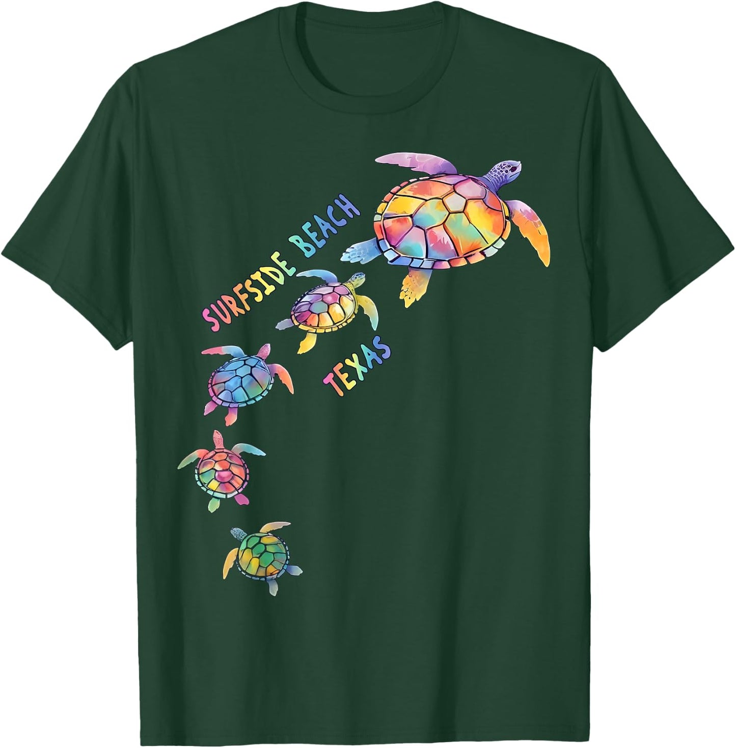 Surfside Beach Texas Sea Turtle Lover Beach Men Women Kids T-Shirt - T-Shirt | Forest