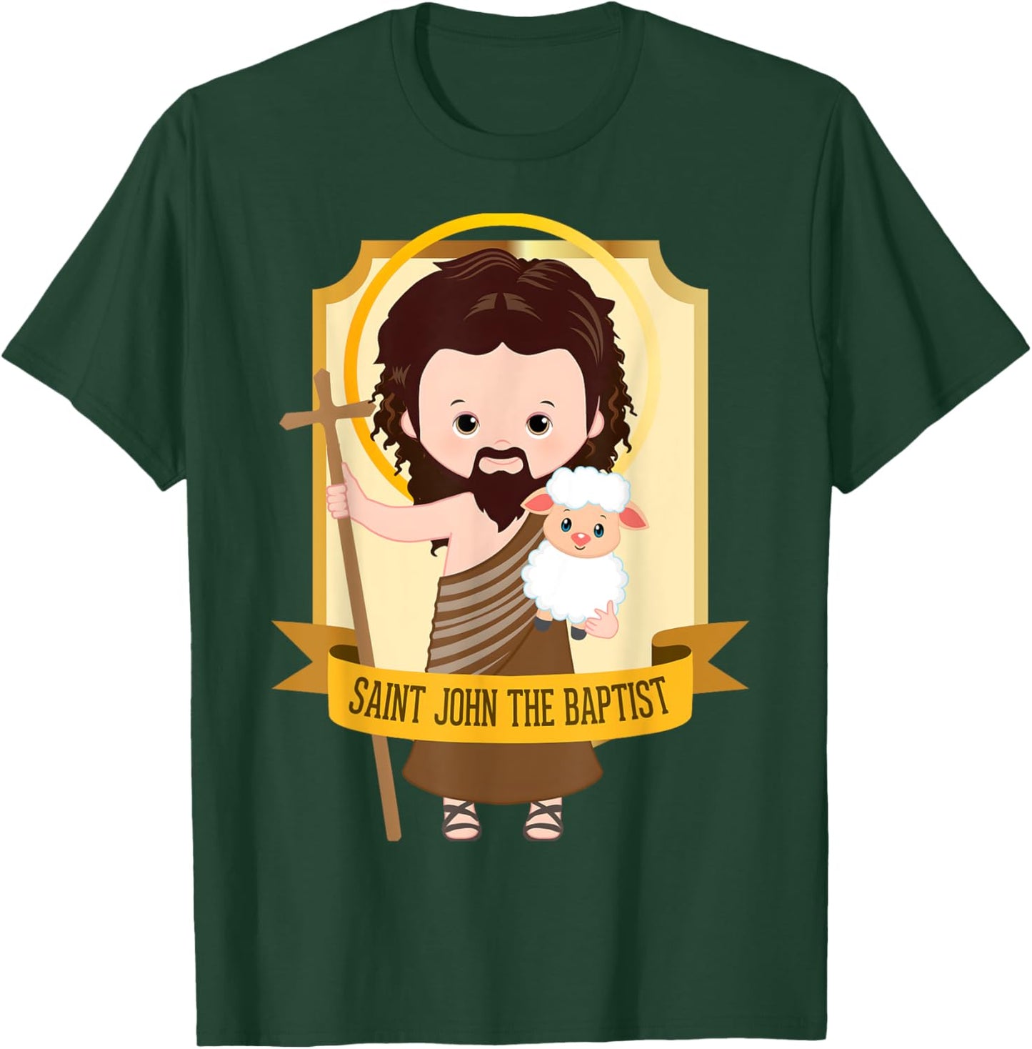 Saint John the Baptist Bible Gospel Cute Catholic Saint Kids T-Shirt - T-Shirt | Forest