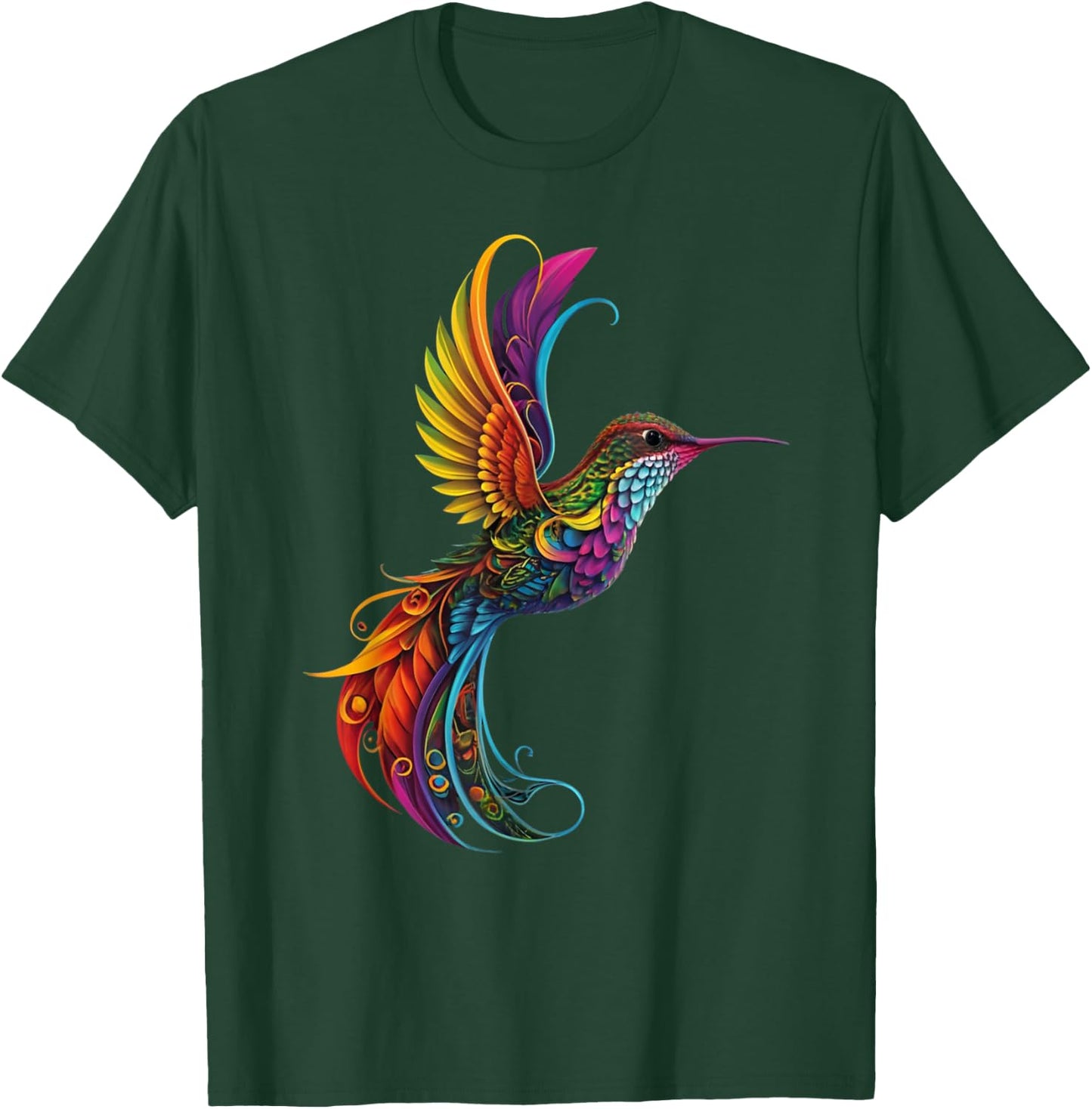 Hummingbird Native American Indian Tribal Indigenous Bird T-Shirt - T-Shirt | Forest