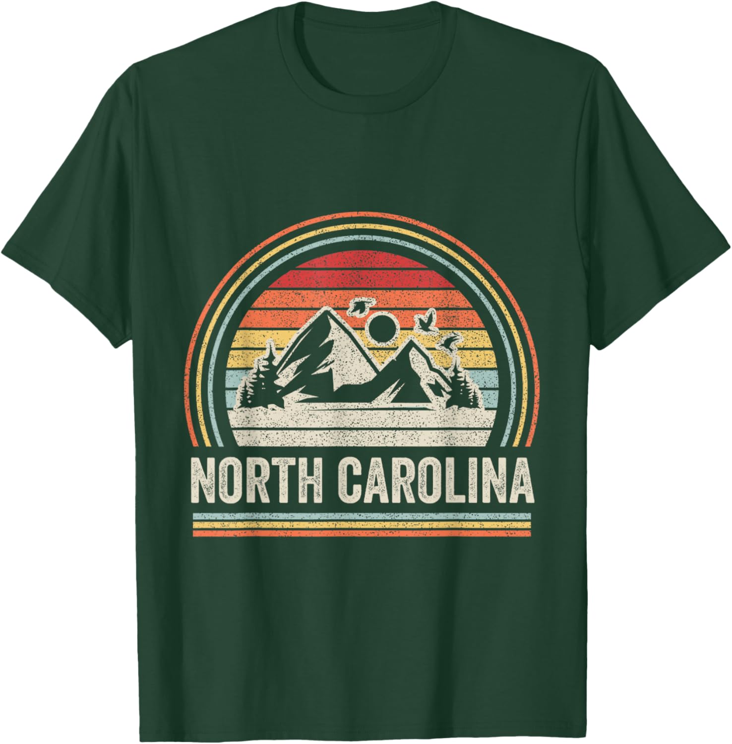 Retro Vintage North Carolina NC Mountains T-Shirt - T-Shirt | Forest