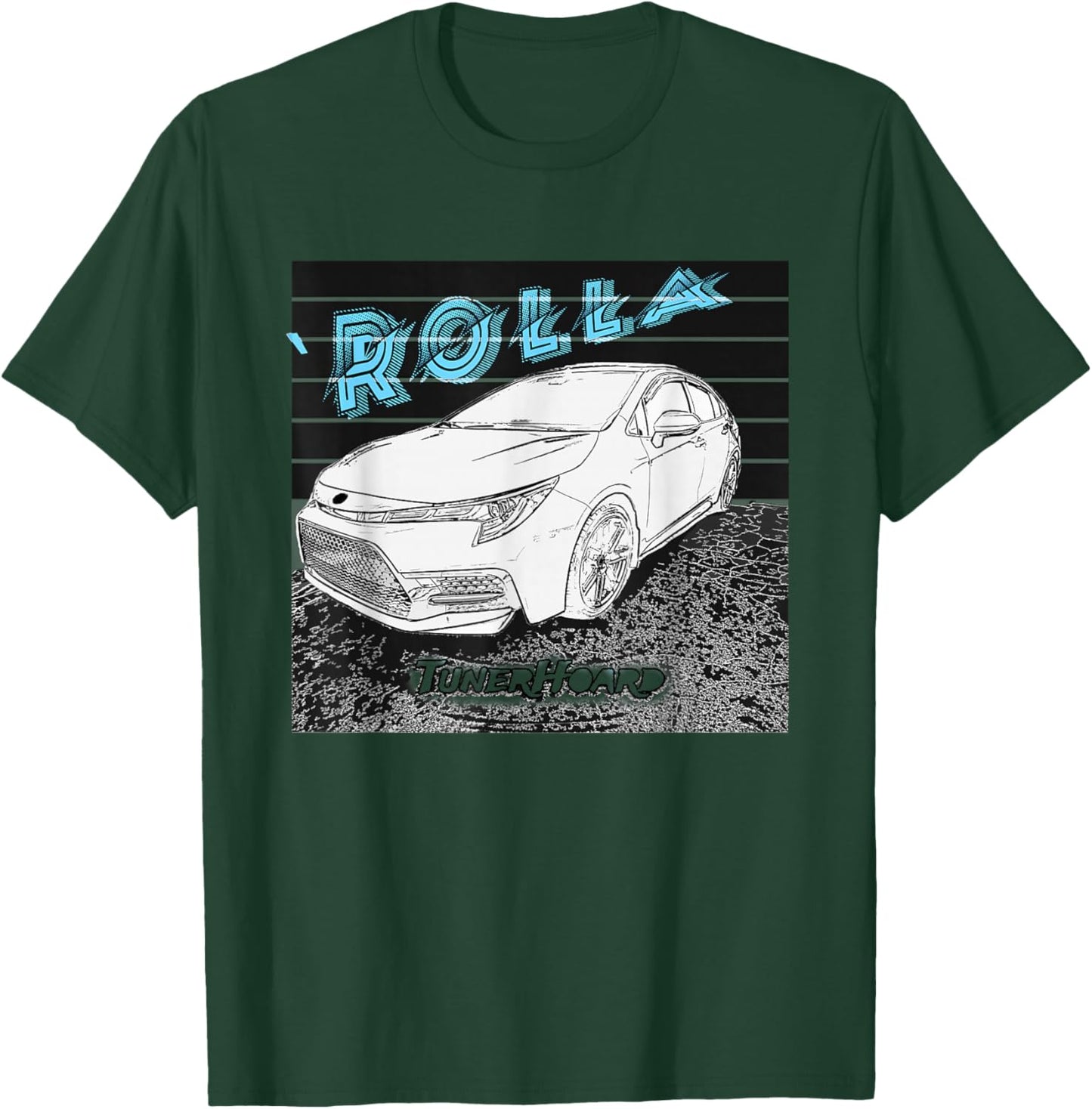 JDM Rolla E210 Corolla Hatchback Sedan 12th Gen Cool Car POP T-Shirt - T-Shirt | Forest