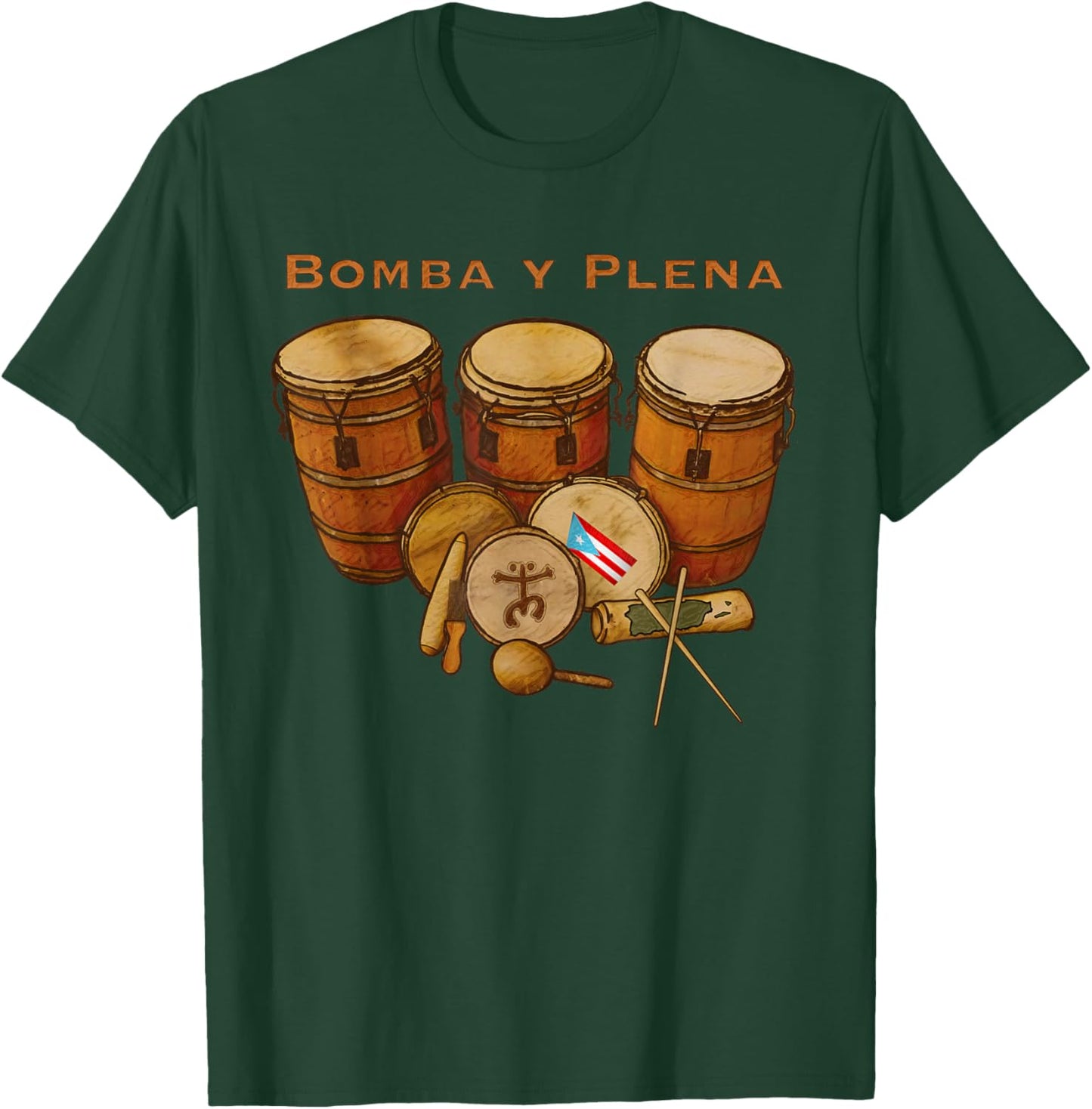 Puerto Rico Bomba y Plena Boricua T-Shirt - T-Shirt | Forest