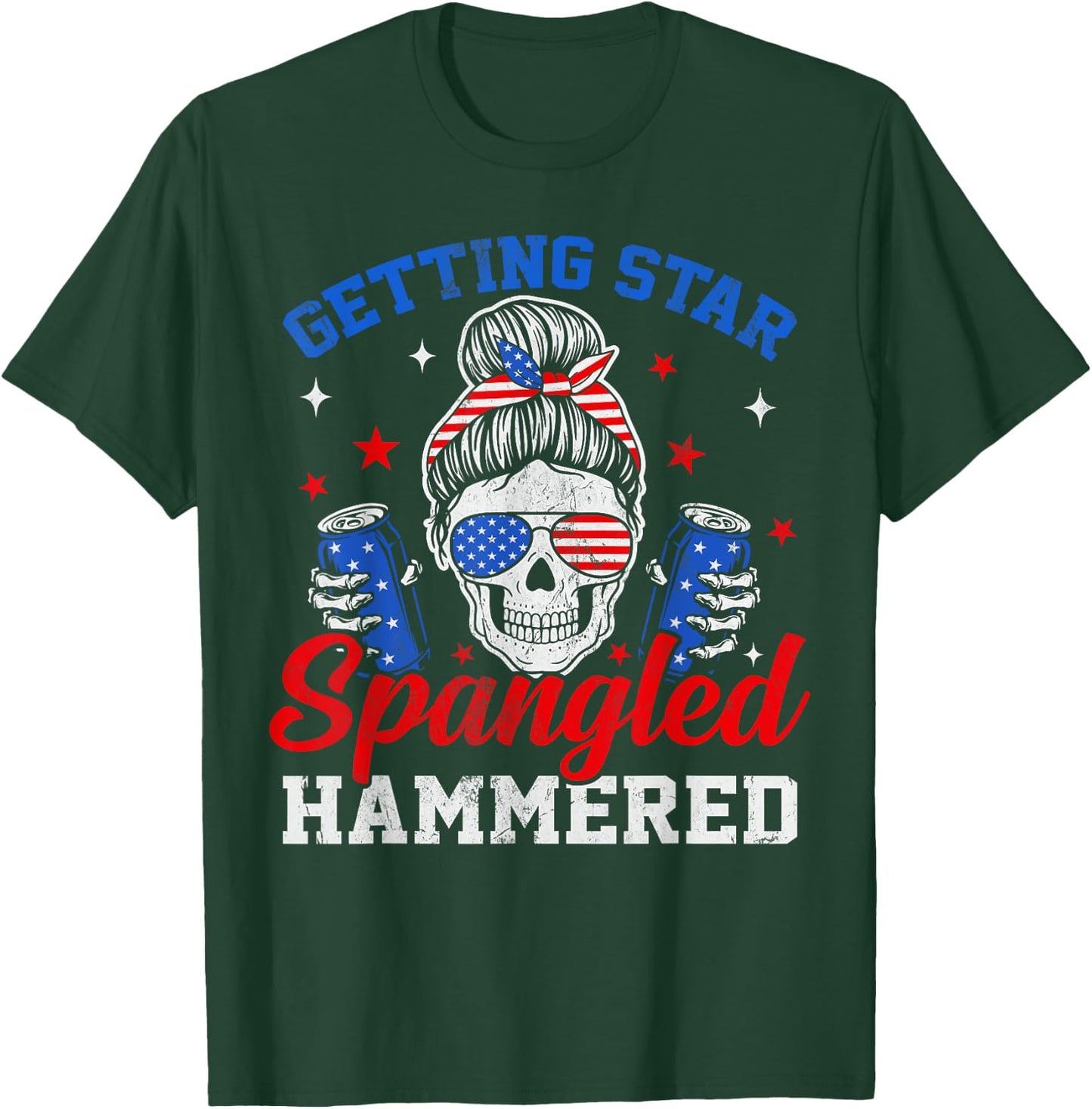 Retro Getting Star Spangled Hammered America 4th Of July T-Shirt - T-Shirt | Forest