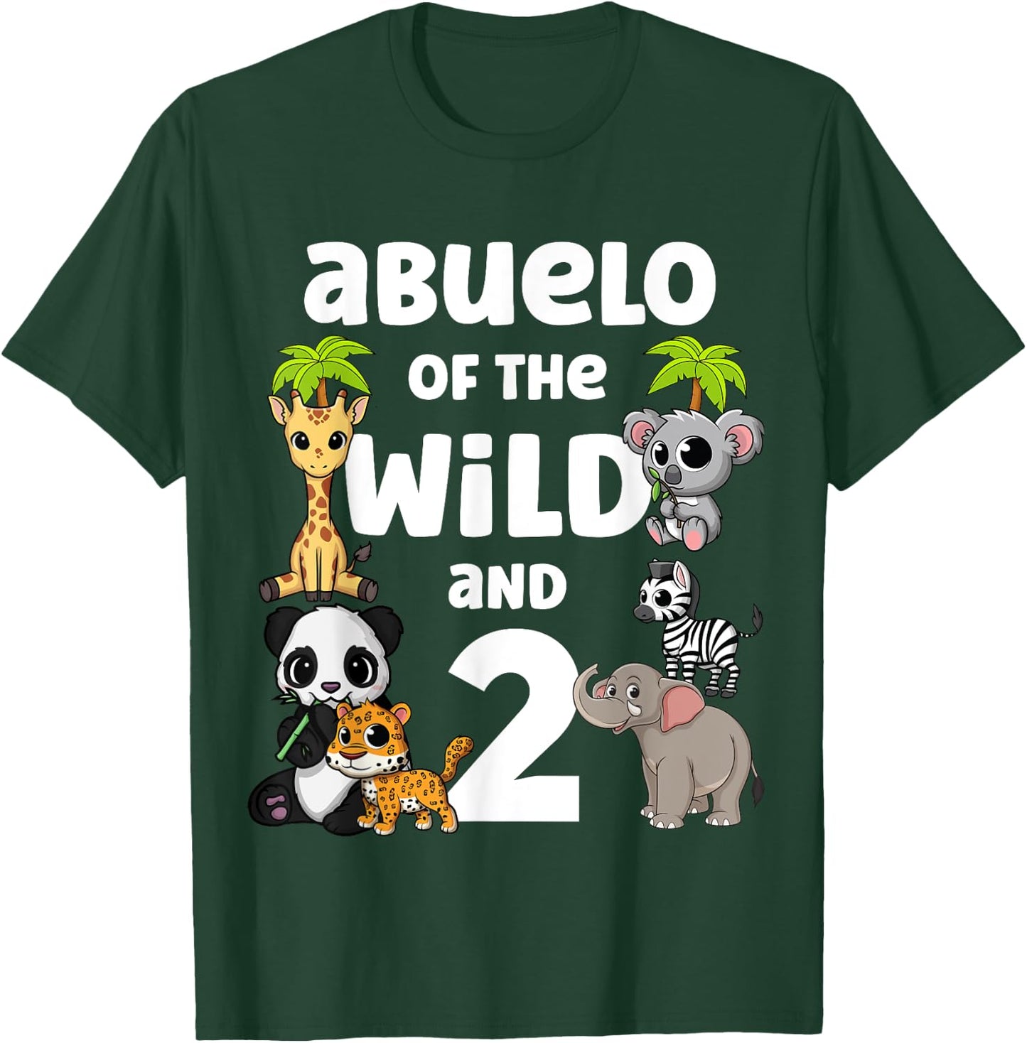 Abuelo of the Wild and Two 2nd Zoo Birthday Safari Jungle T-Shirt - T-Shirt | Forest