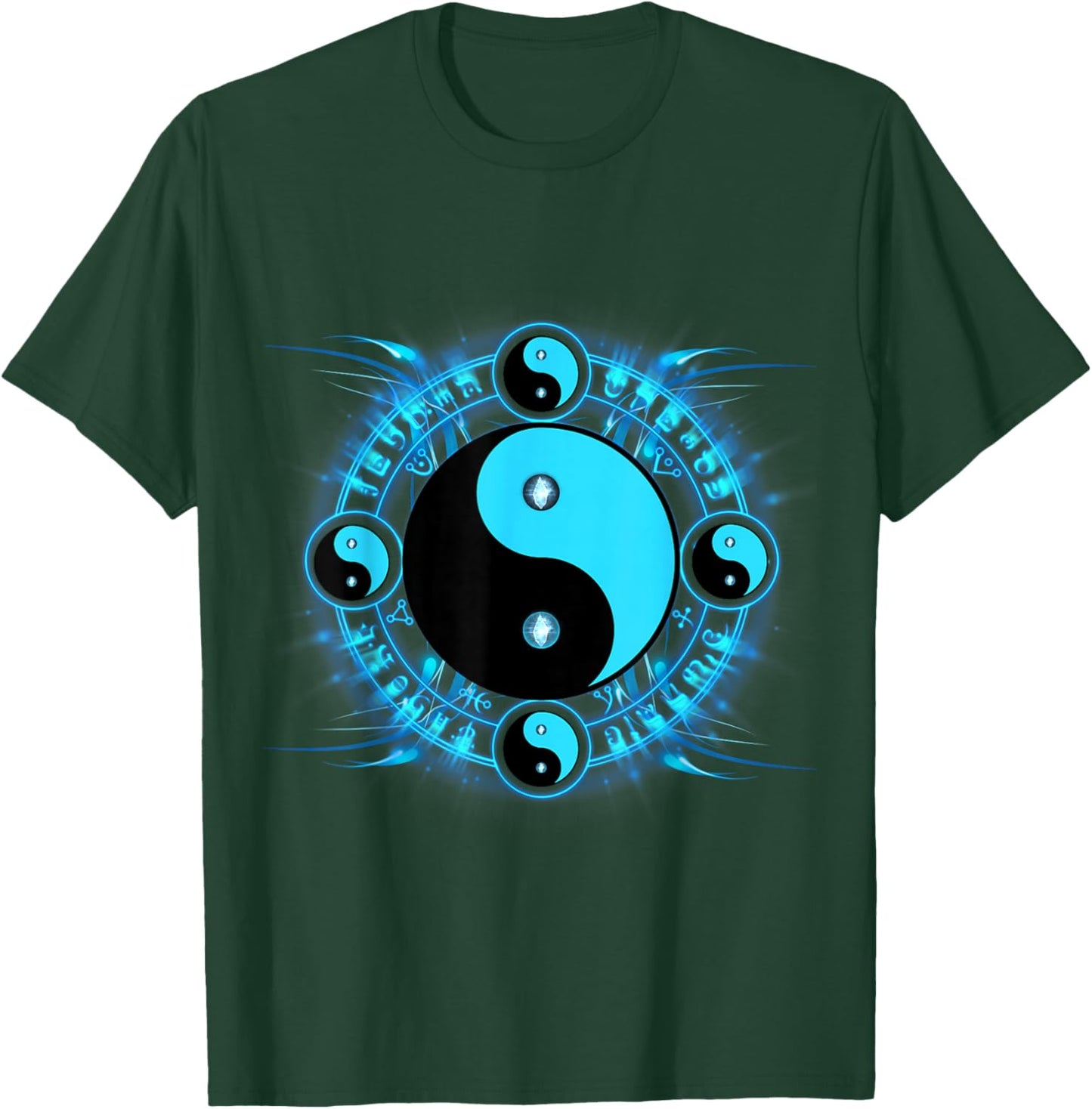 Qigong Tai chi Meditation Gift Designs -Kids Black Yin Yang Small Classic Fit Short Sleeve T-Shirt - T-Shirt | Forest