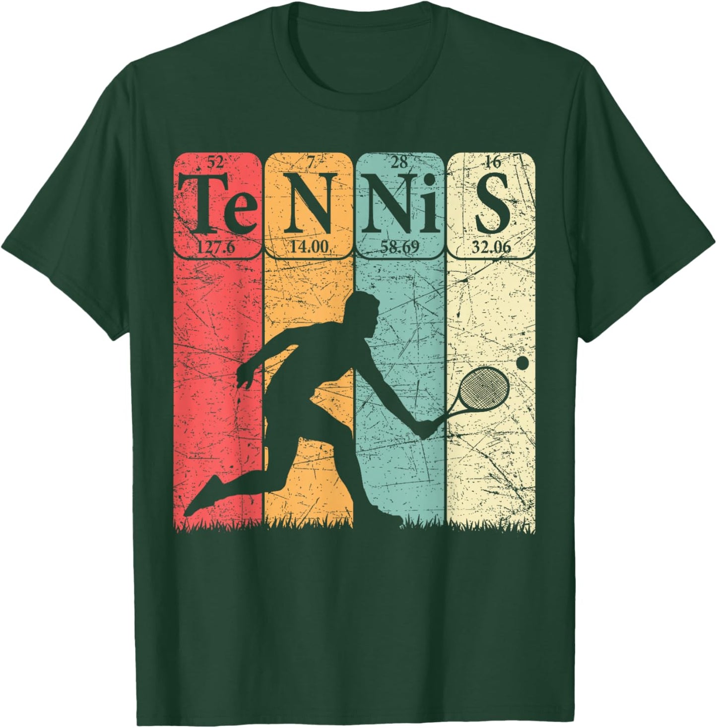 Tennis Periodic Table Elements Tennis Player Nerd Vintage T-Shirt - T-Shirt | Forest
